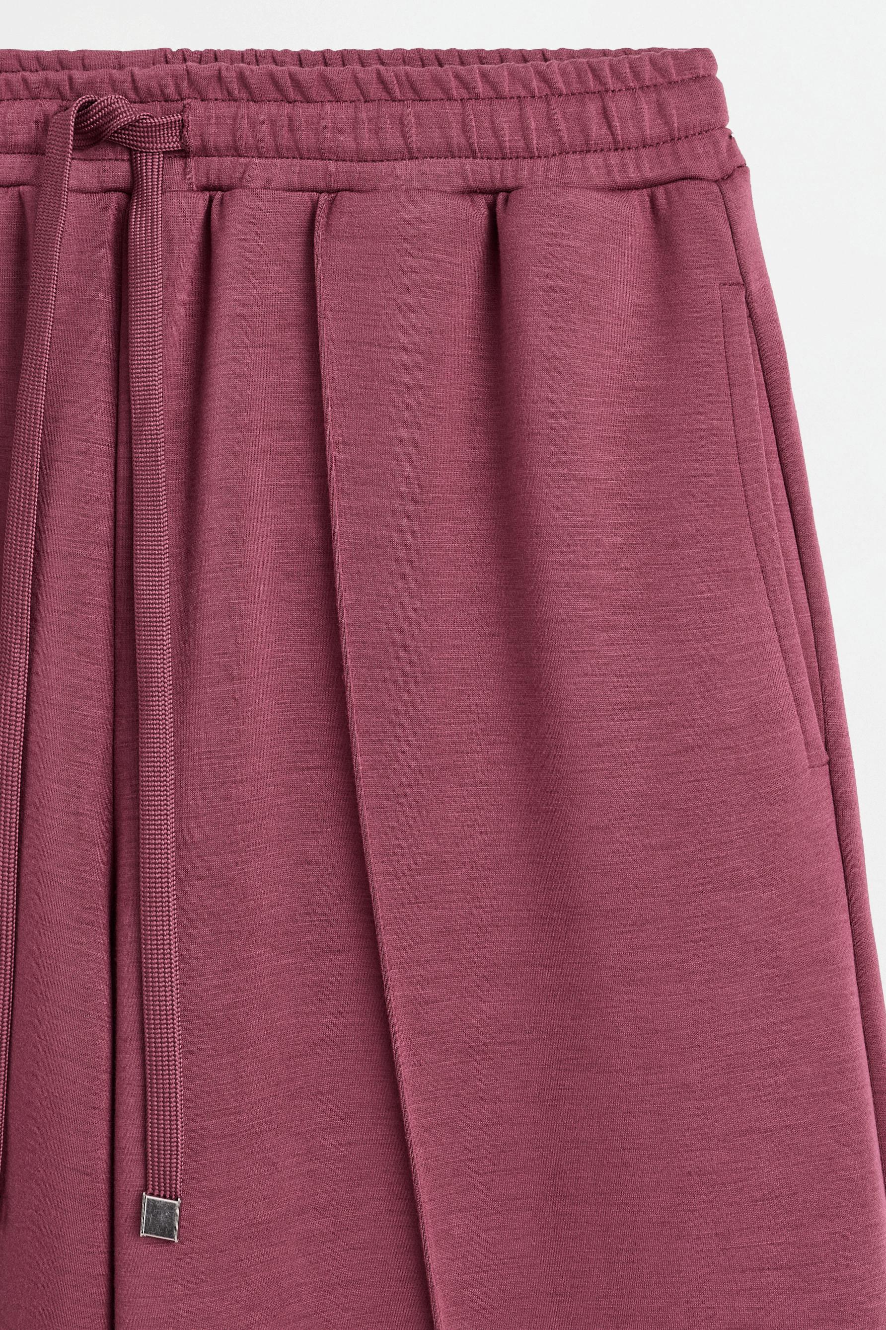 Wide-leg tracksuit trousers with front seam — DARK PINK