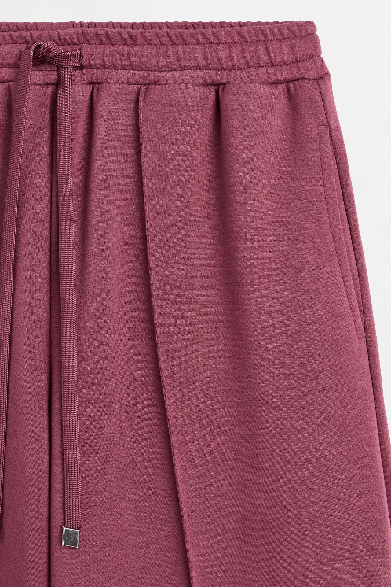 Wide-leg tracksuit trousers with front seam — DARK PINK