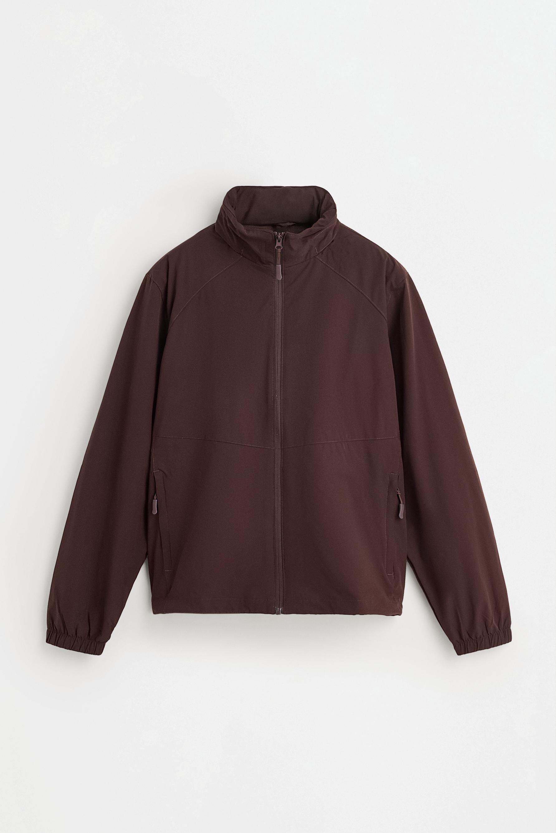 High neck windbreaker — CHOCOLATE