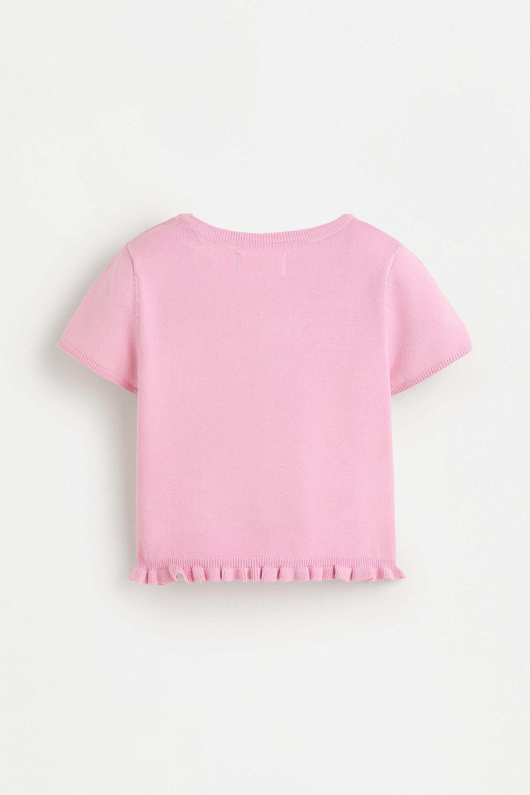 Ruffled hem top — LILAC PINK