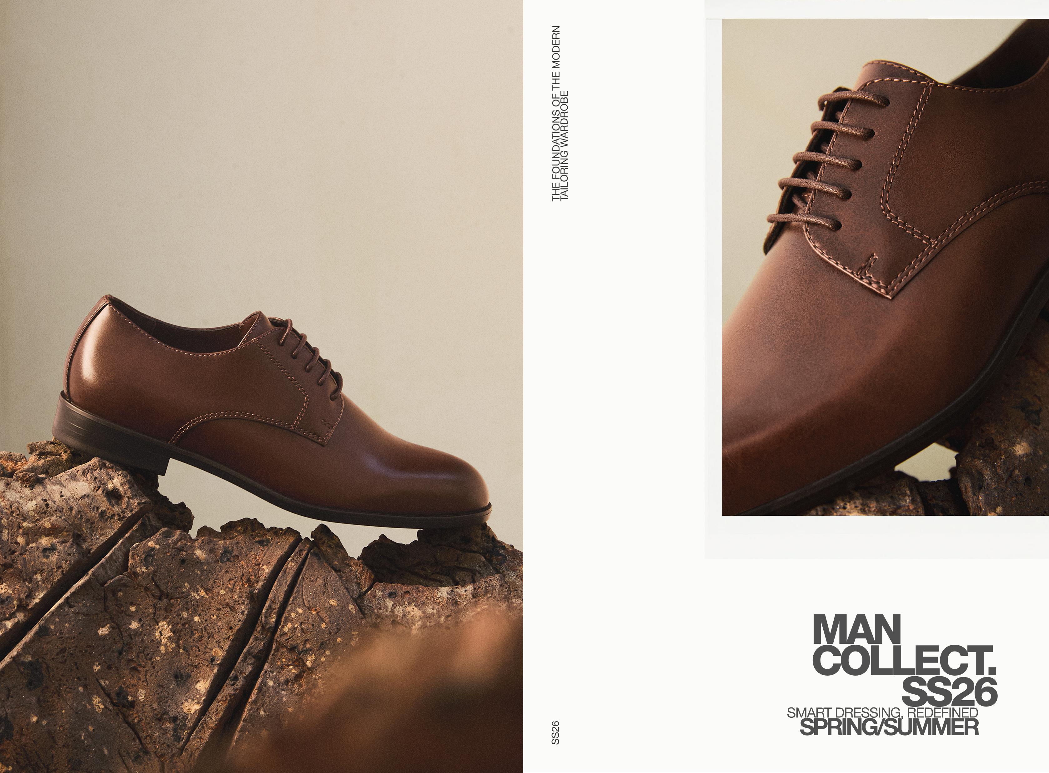 Tailored blucher shoe — BROWN