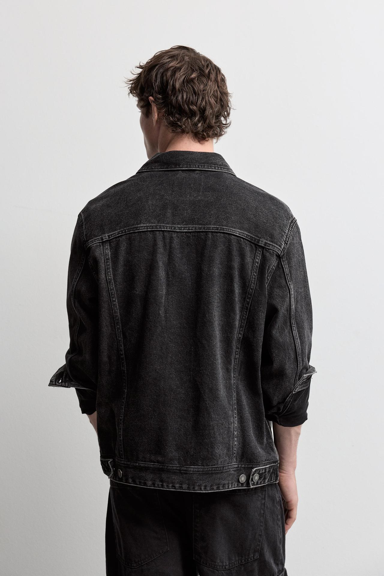 Basic denim jacket — FADED BLACK