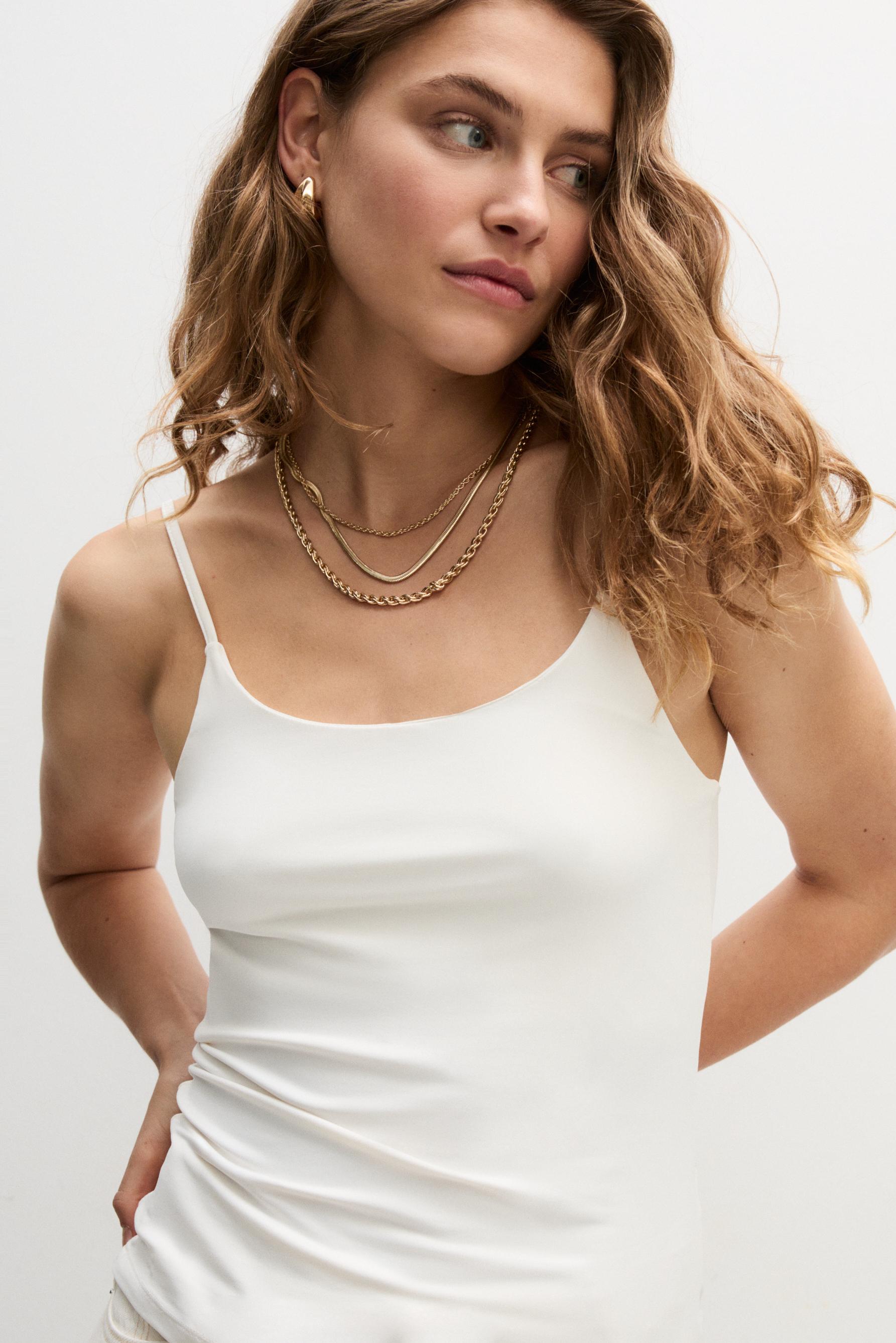 Polyamide Strappy Top — WHITE