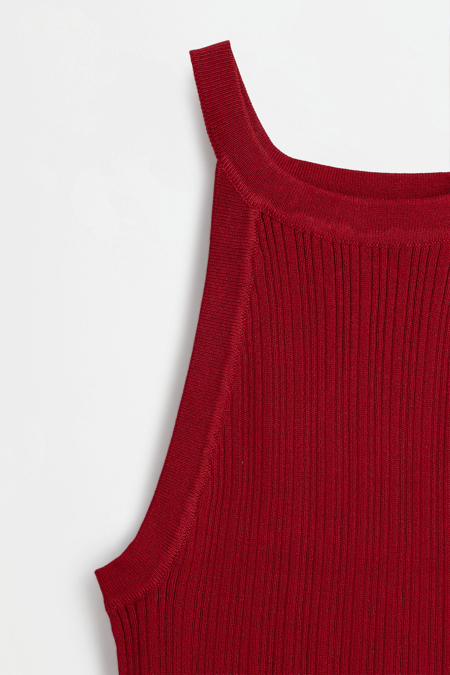 Ribbed halter top — WINE