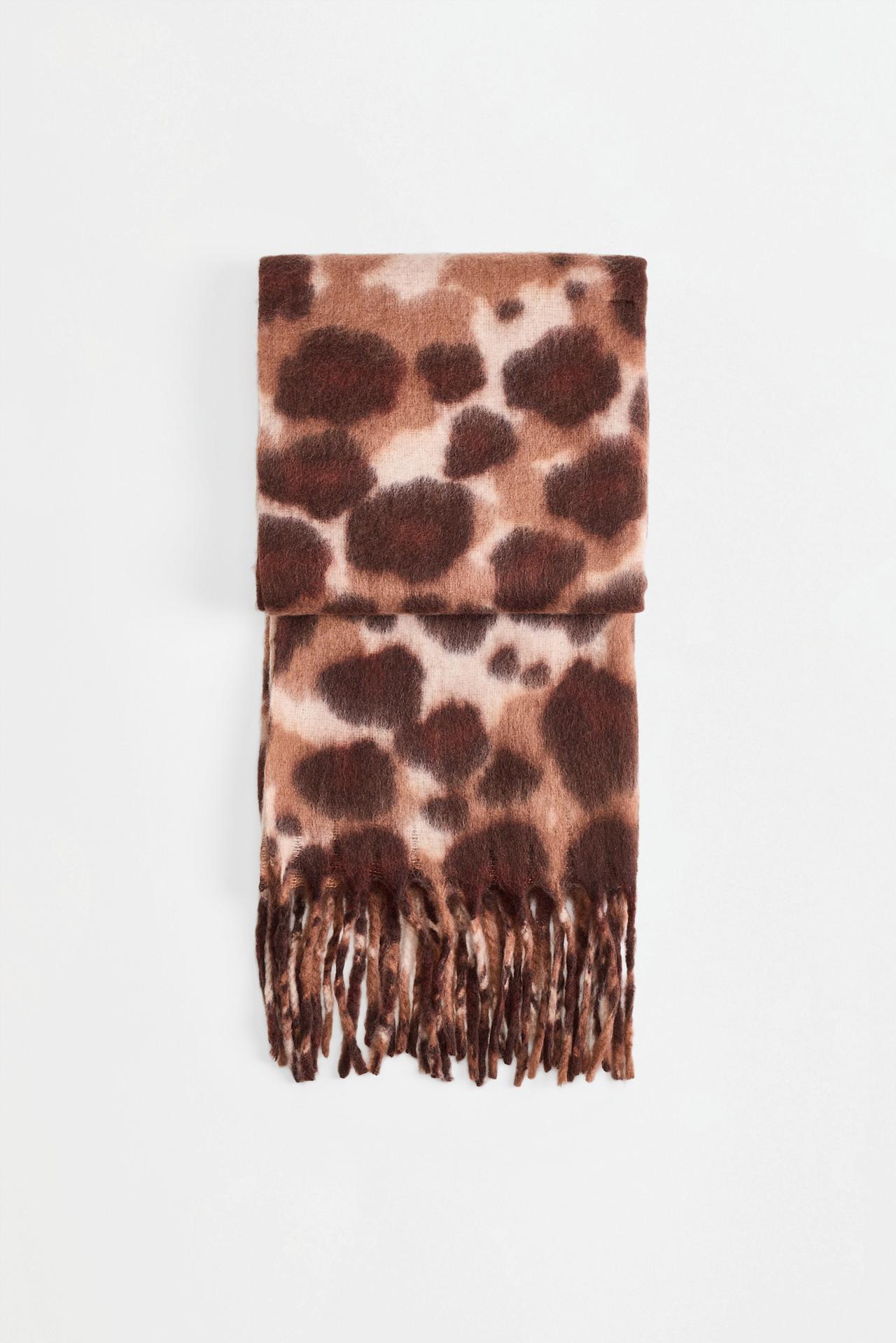 Leopard print scarf — BEIGE
