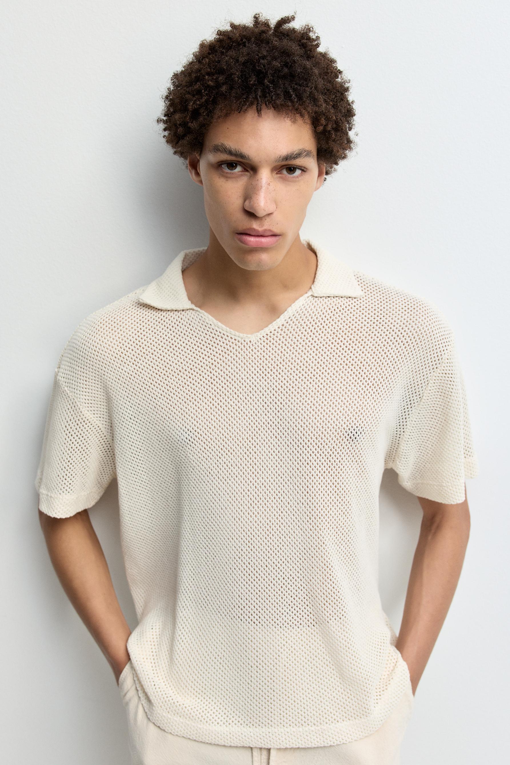 Mesh polo shirt — BUTTER