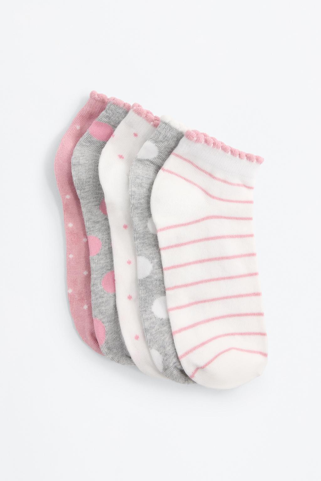 5-pack of contrast ankle socks