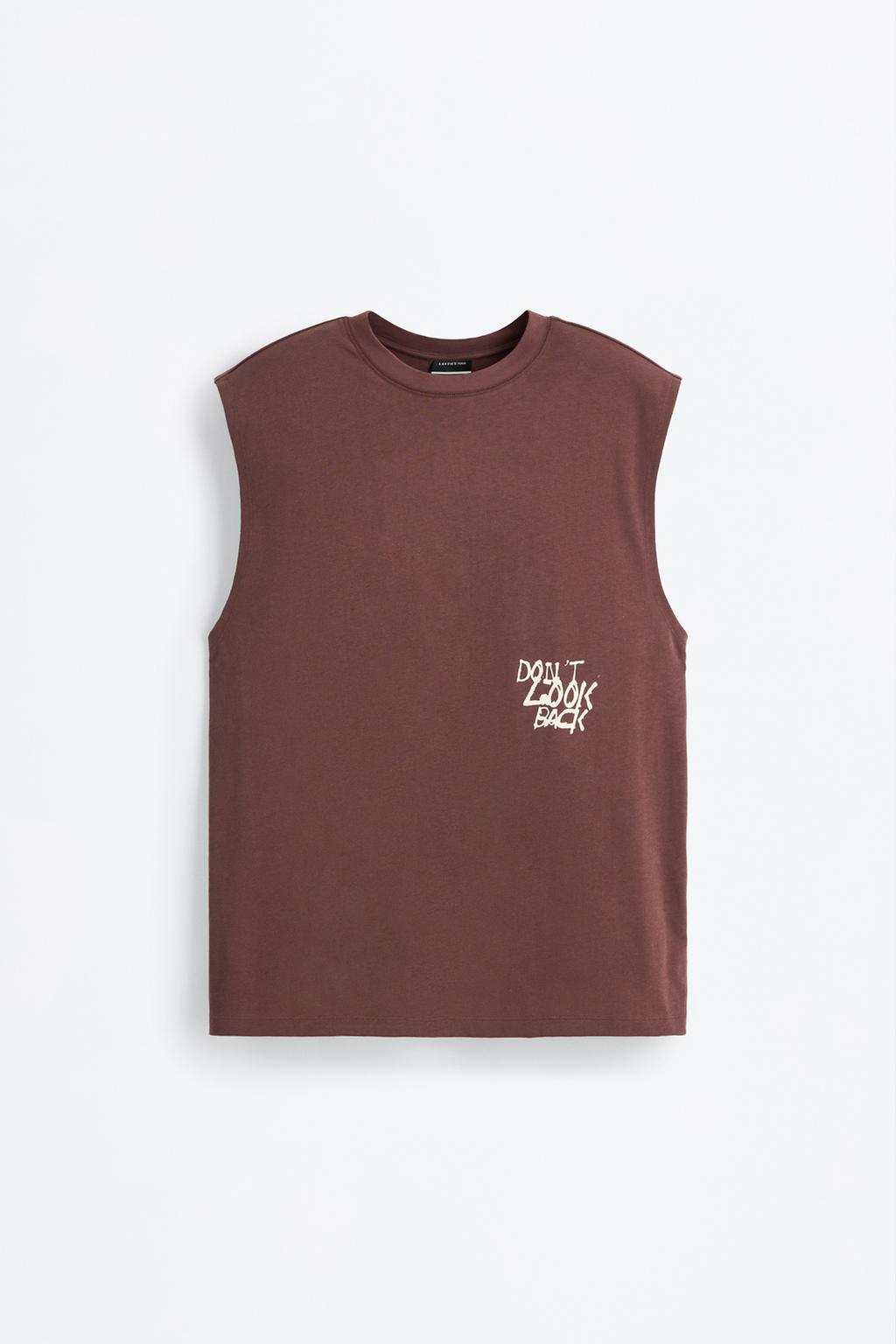Sleeveless printed T-shirt
