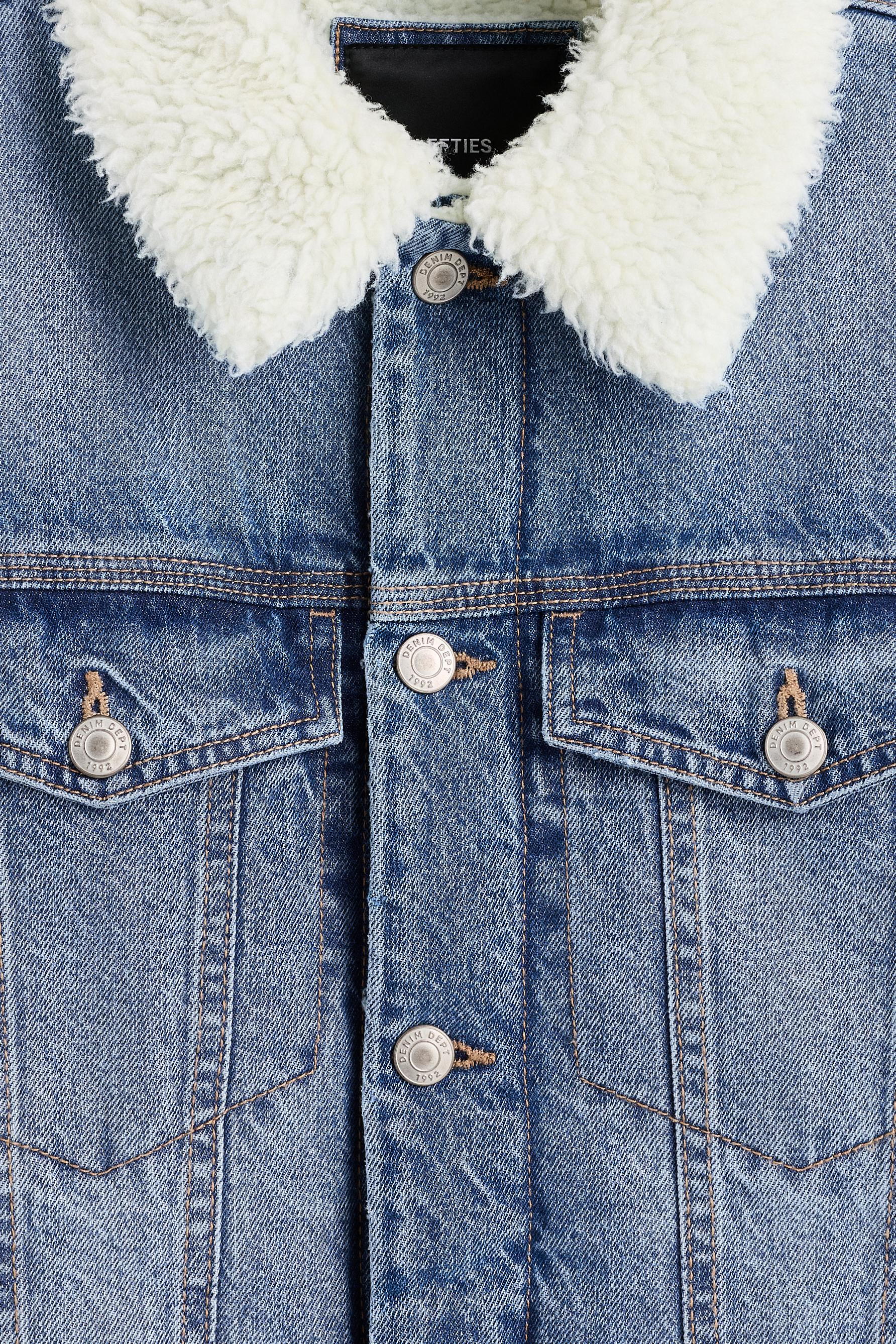 Shearling collar jacket — INDIGO