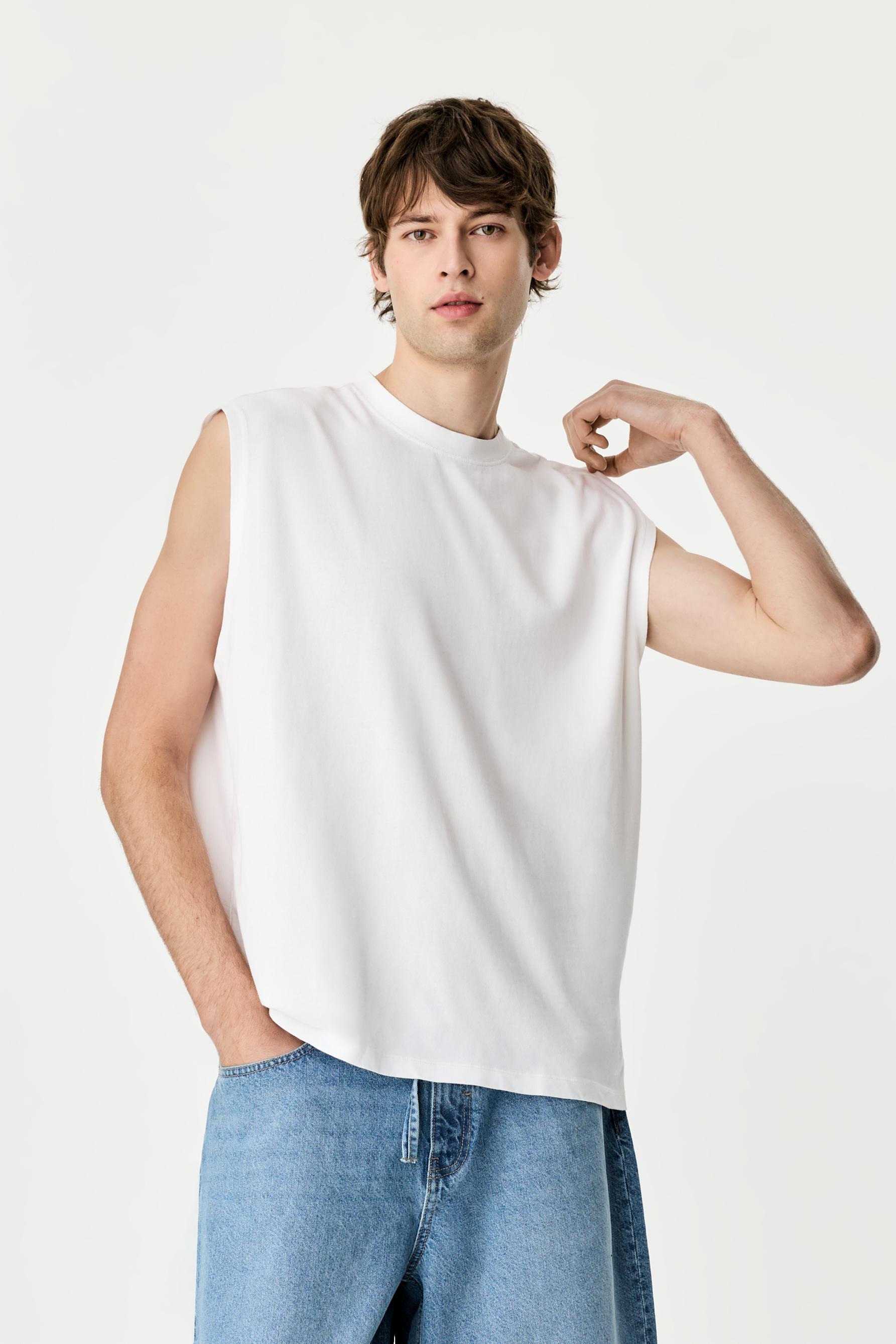 Camiseta sin mangas efecto lavado