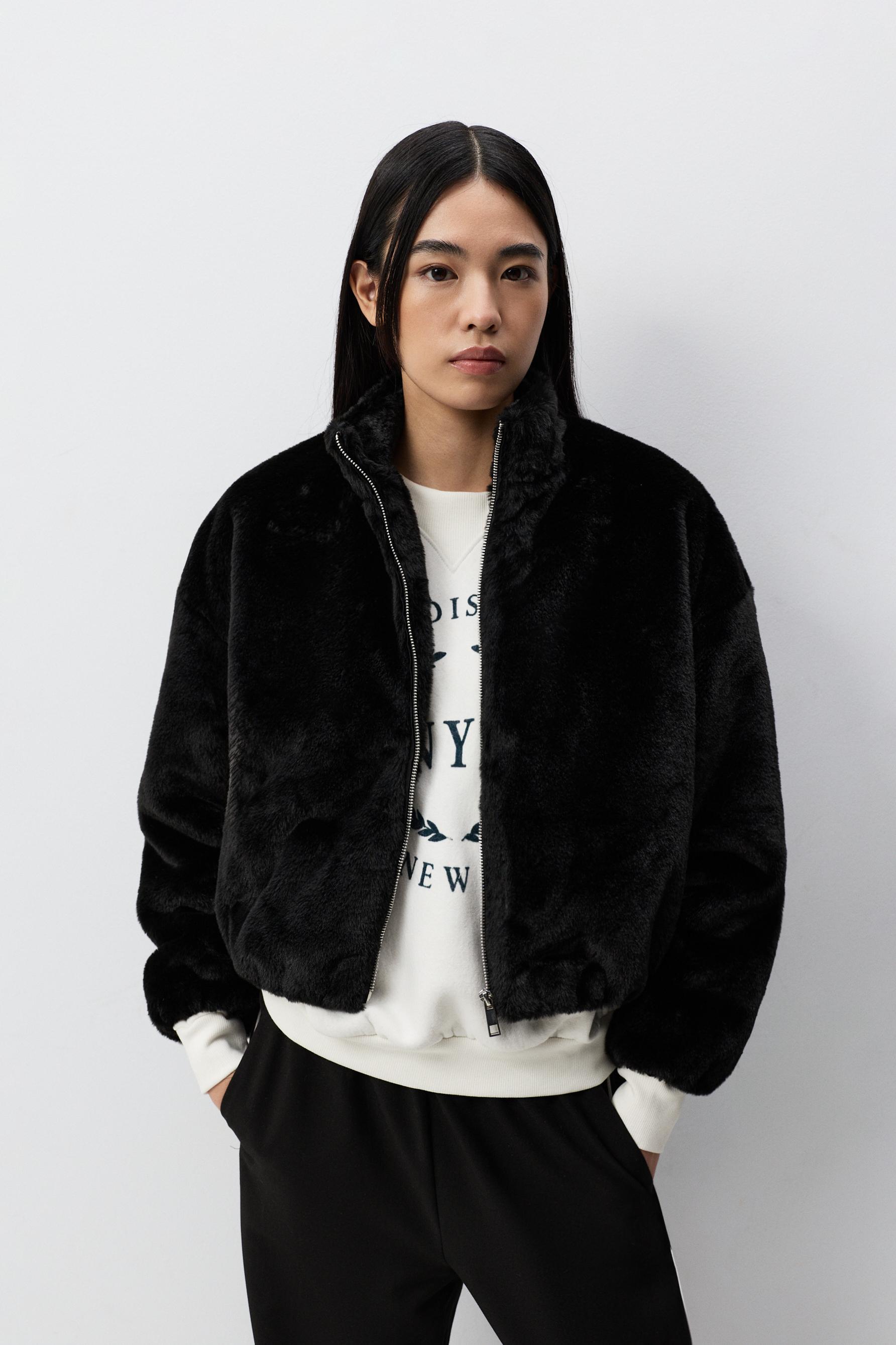 Cazadora bomber efecto pelo