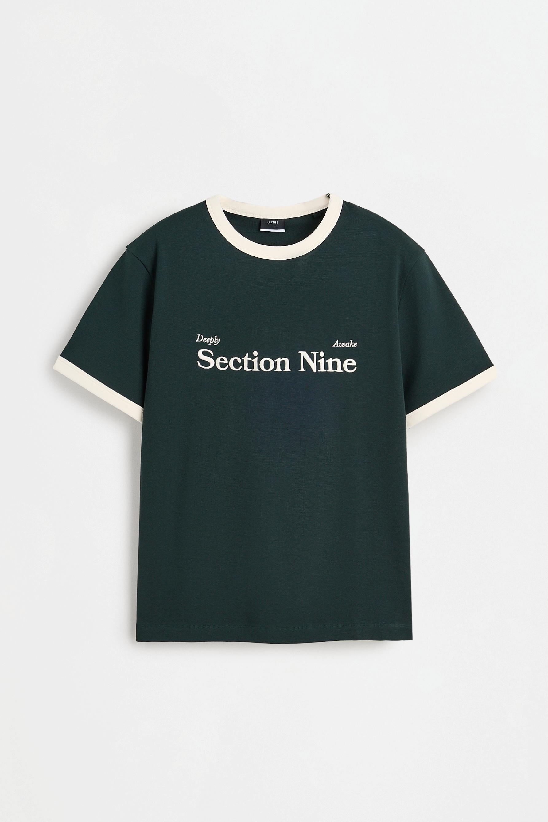 Contrast print T-shirt — GRASS GREEN