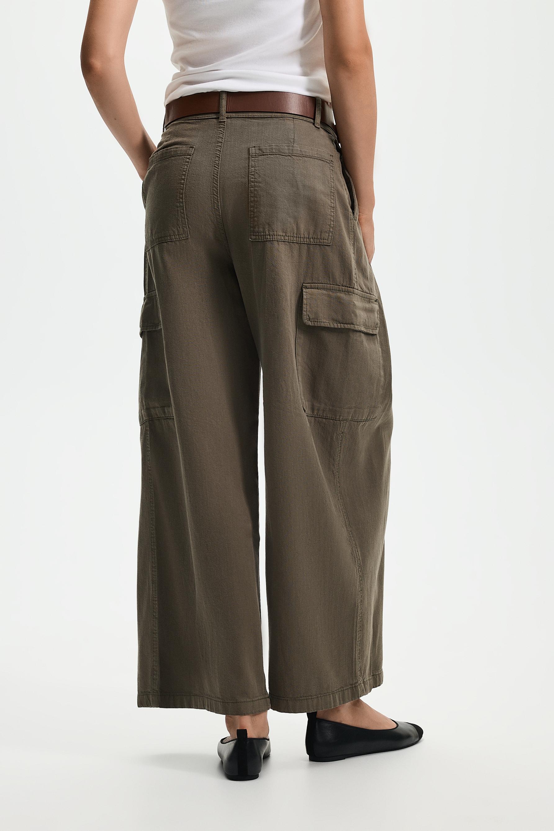 Cargo barrel jeans — KHAKI