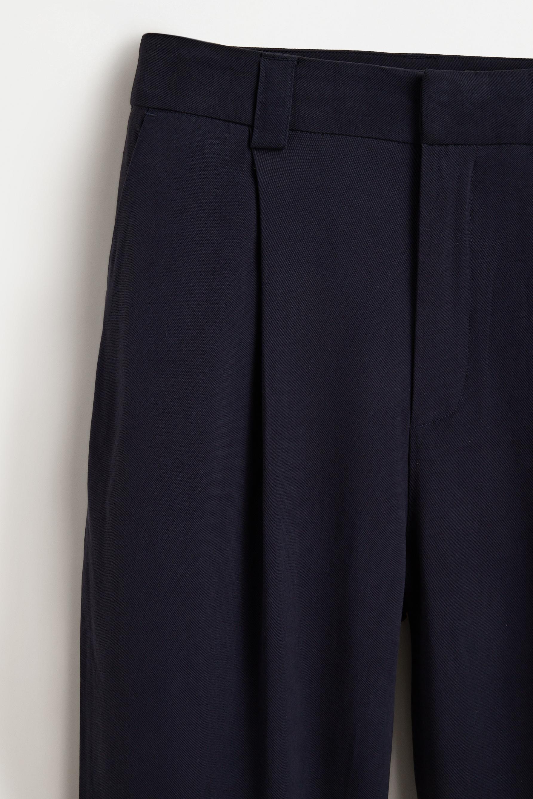 Wide-leg trousers with darts — NAVY BLUE