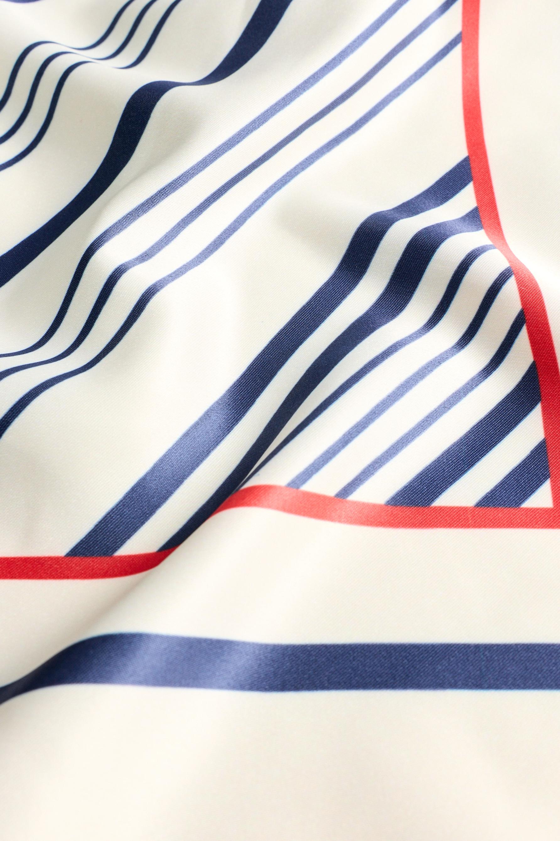 Striped satin scarf — BLUE