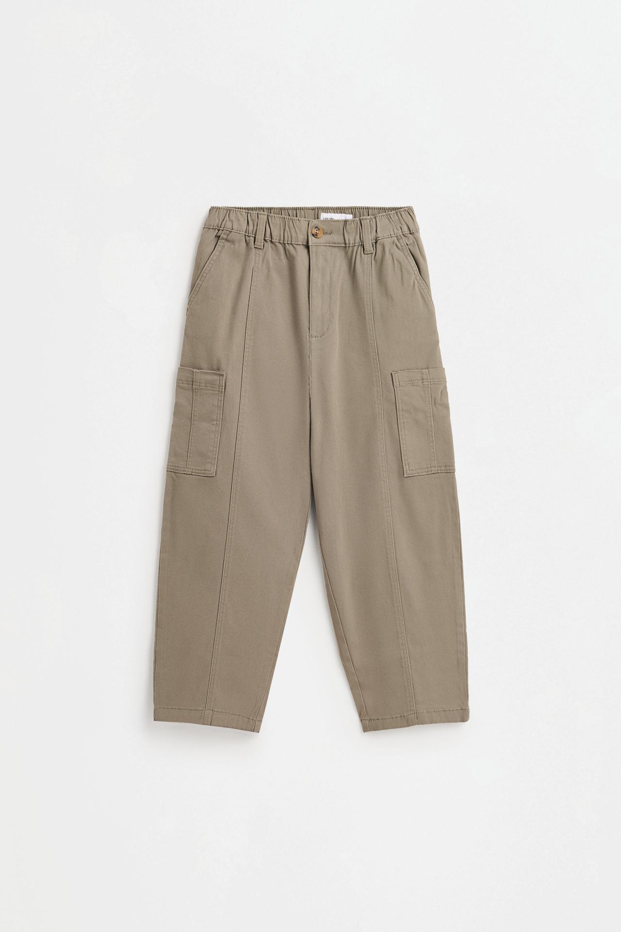 Balloon fit cargo trousers — PALE KHAKI