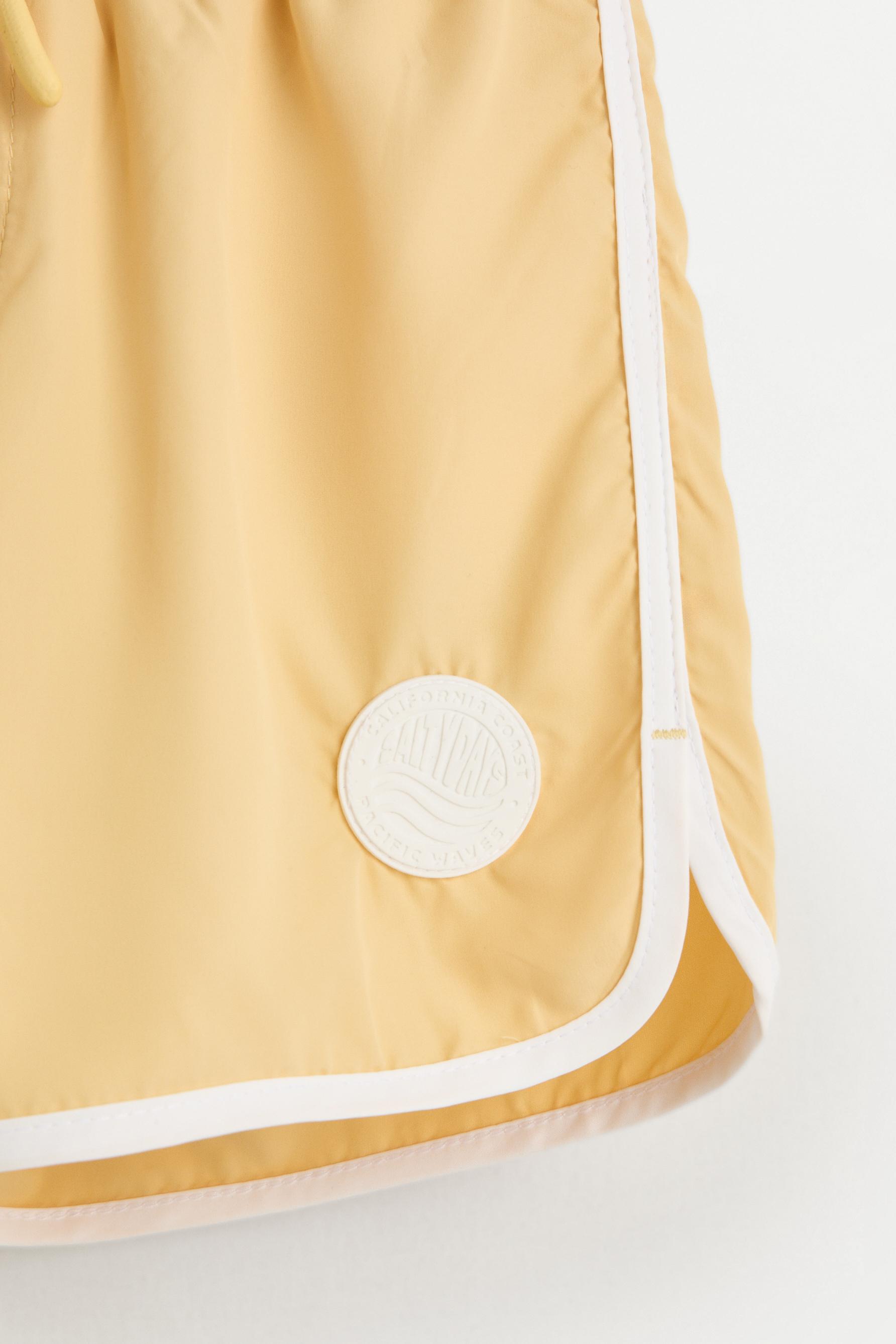 Contrast-line swim shorts — CURRY YELLOW