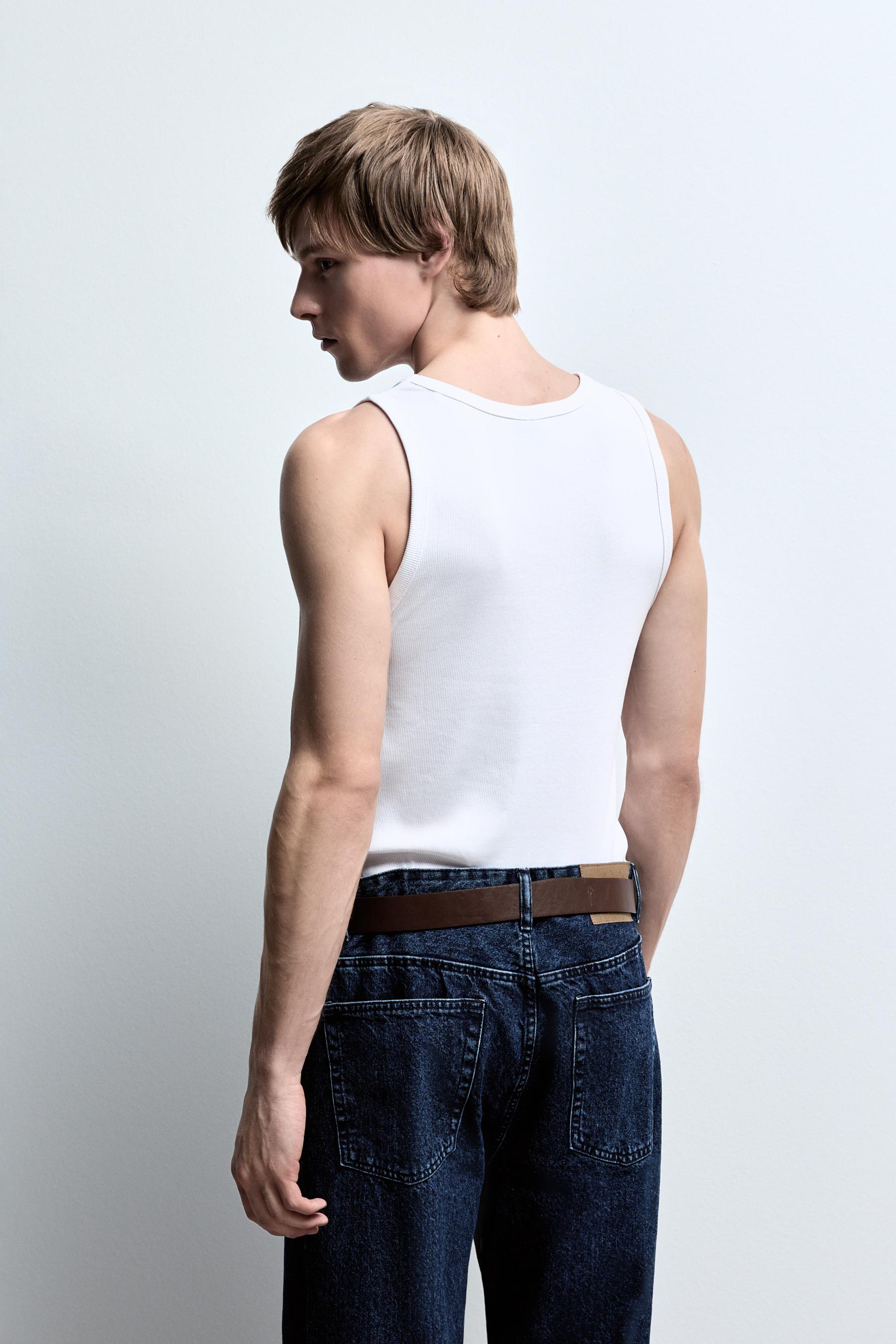 Ribbed vest top — OFF WHITE