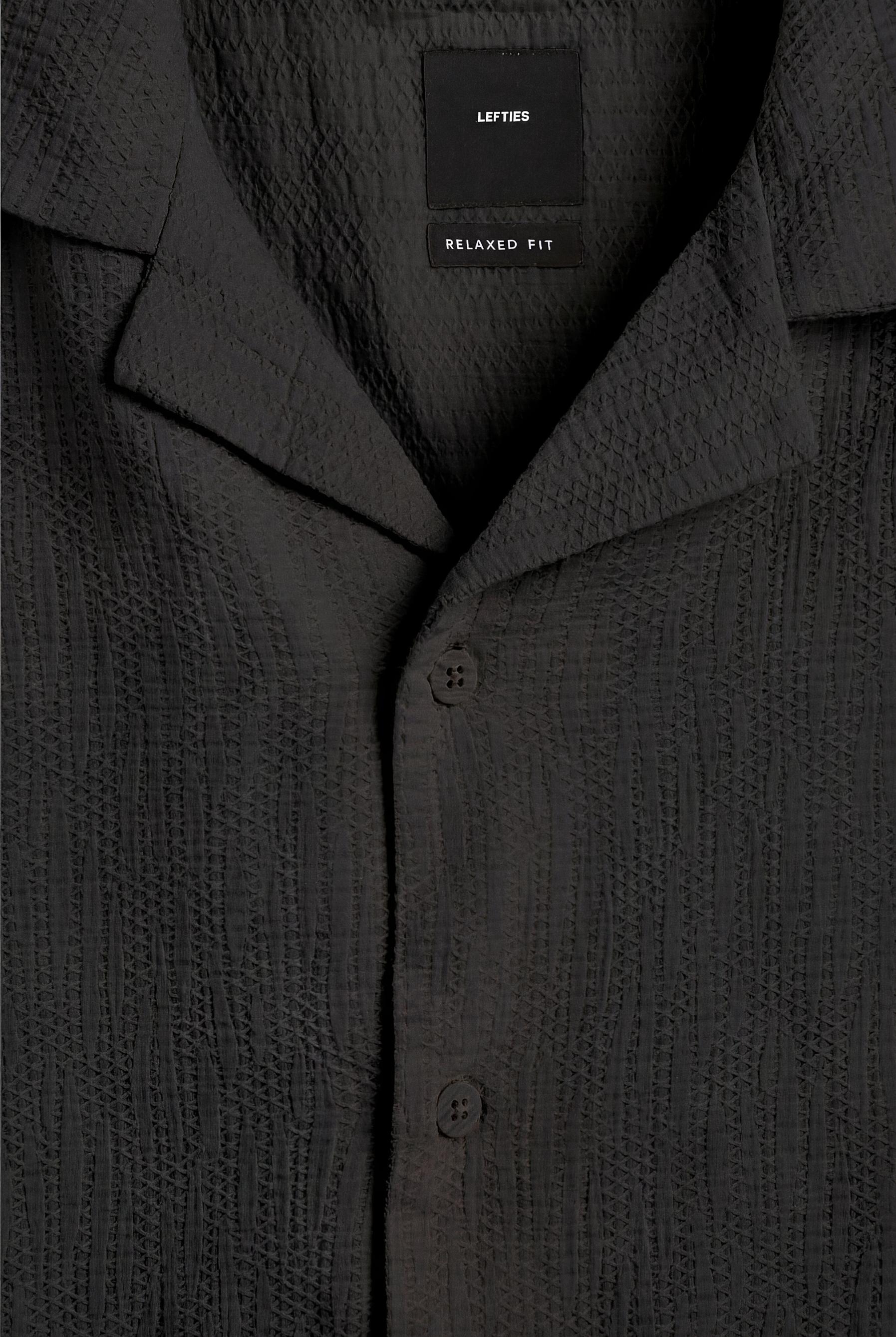 Relaxed fit jacquard shirt — BLACK