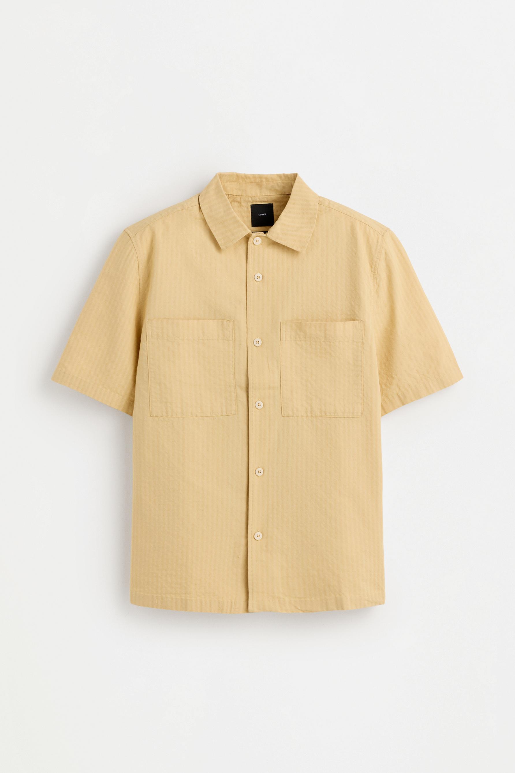 Jacquard shirt with pocket — YELLOW