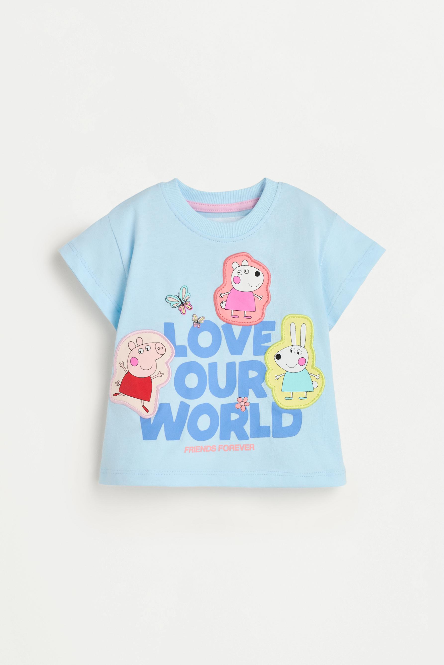 Peppa Pig™ patch T-shirt and shorts co-ord — PALE BLUE (alternate view)