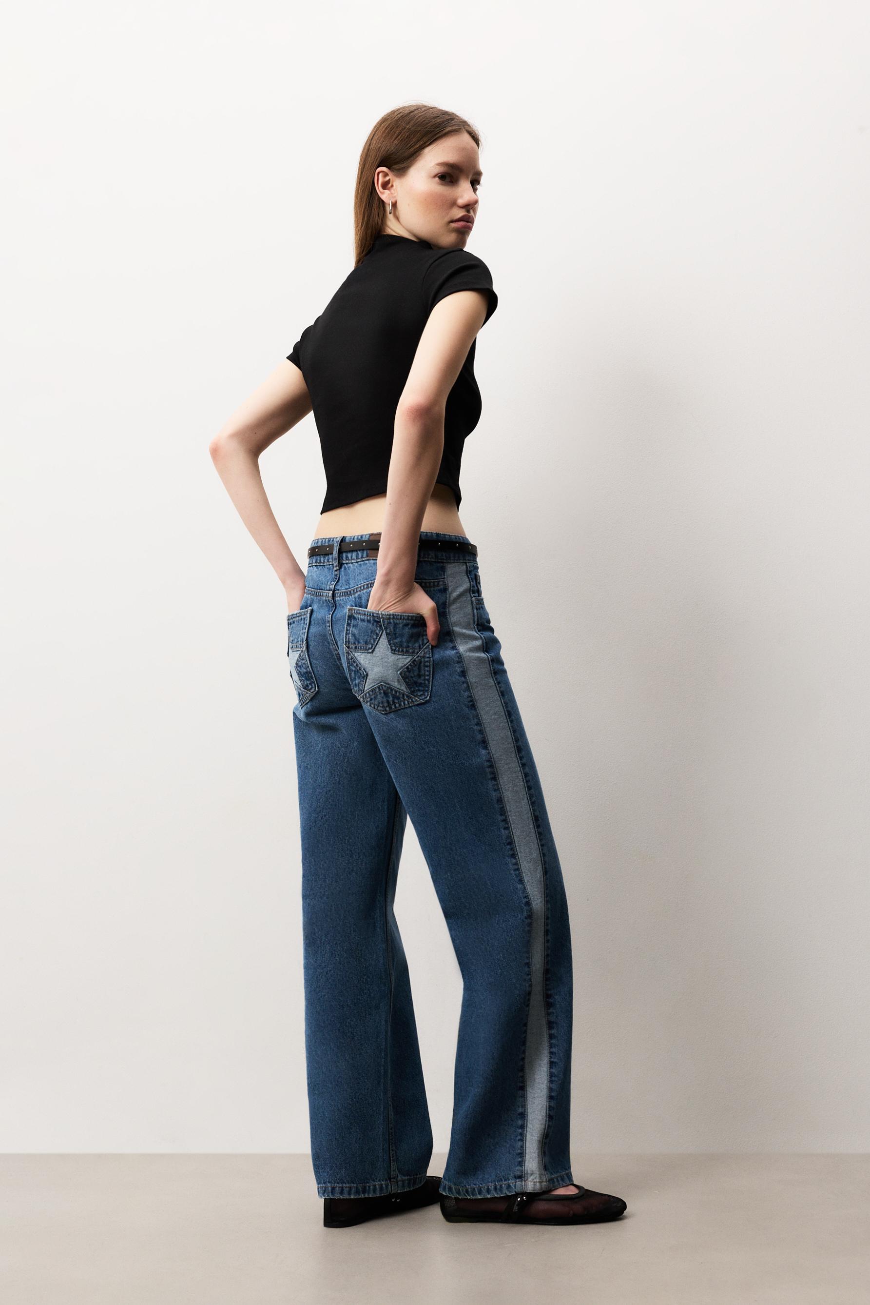 Yan şeritli straight fit jean - Jean - GİYİM - Kadın | LEFTIES Turkey