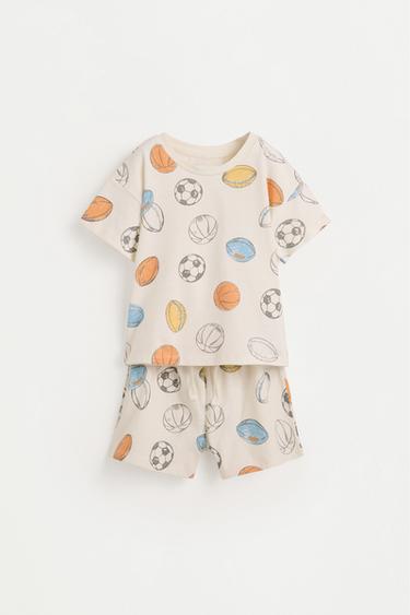 Striped short pyjamas — ECRU 1