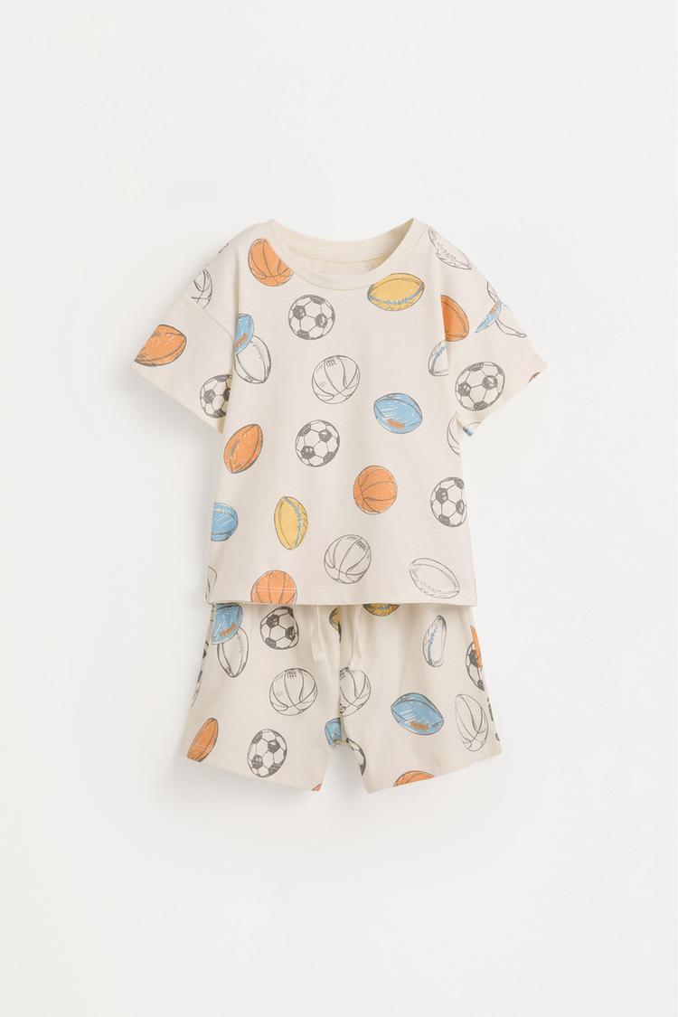 Striped short pyjamas — ECRU