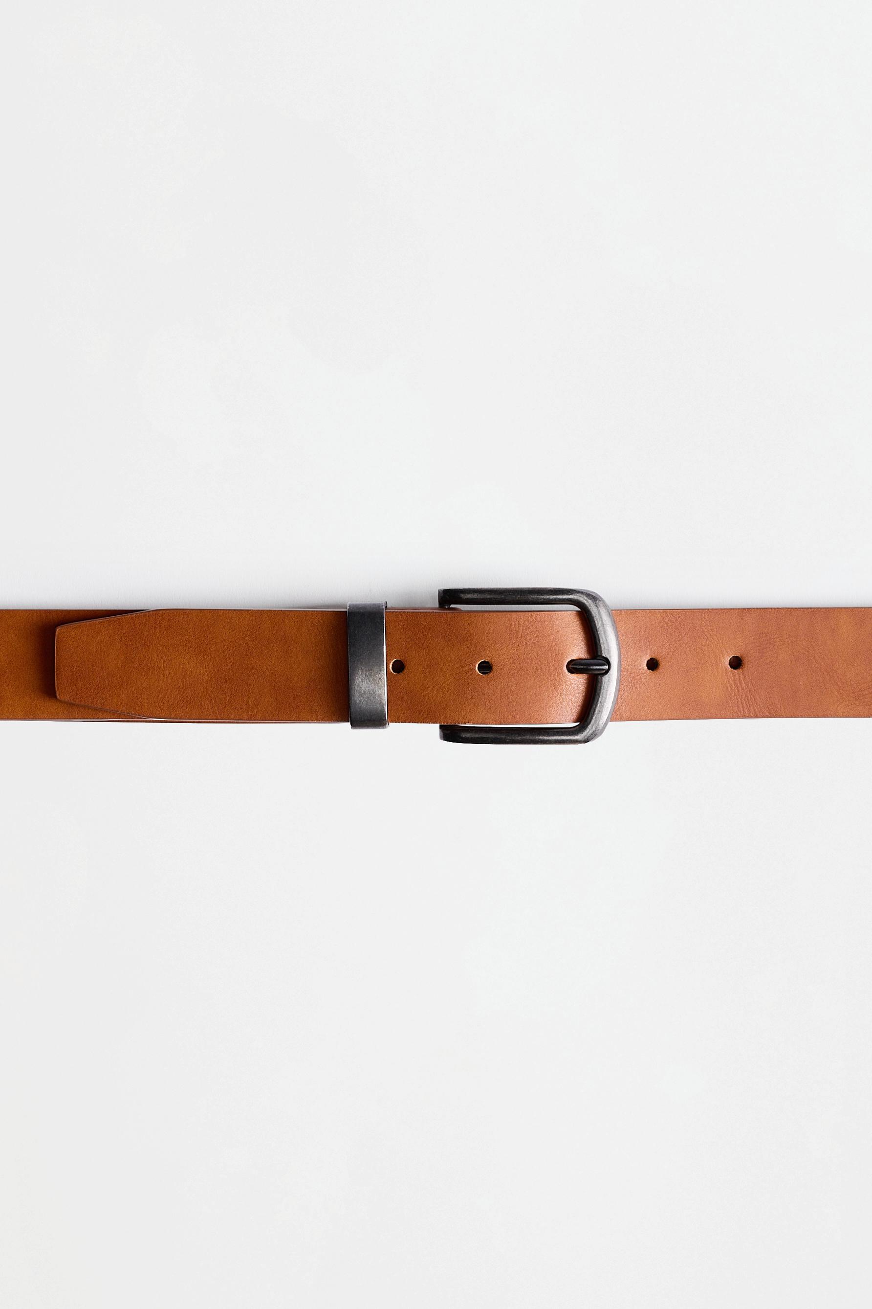 Leather-effect belt — CAMEL