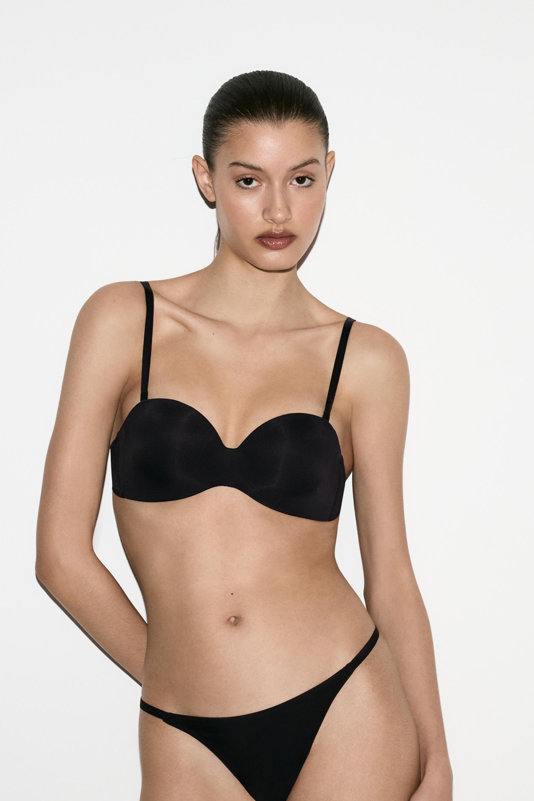 Bandeau push-up bra — BLACK