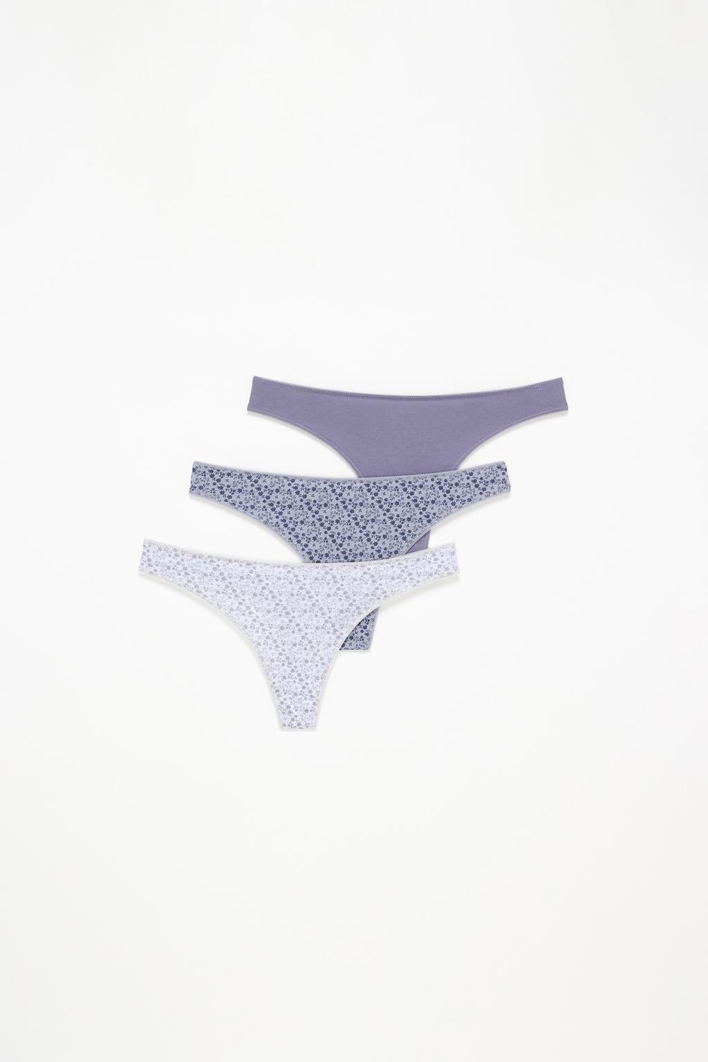 3-pack of assorted cotton thongs