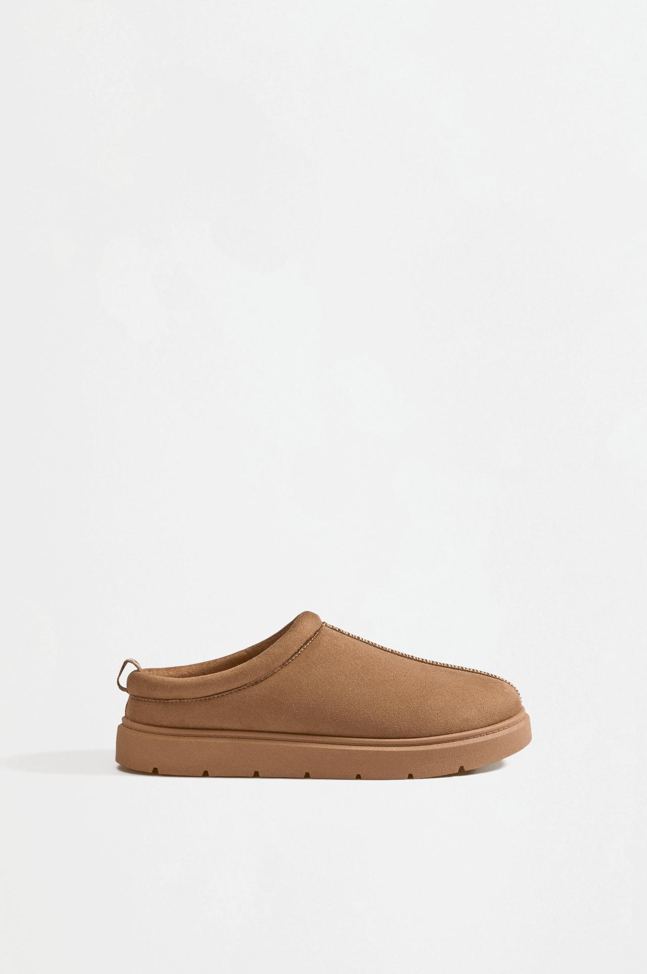 Lined clog shoe — BEIGE
