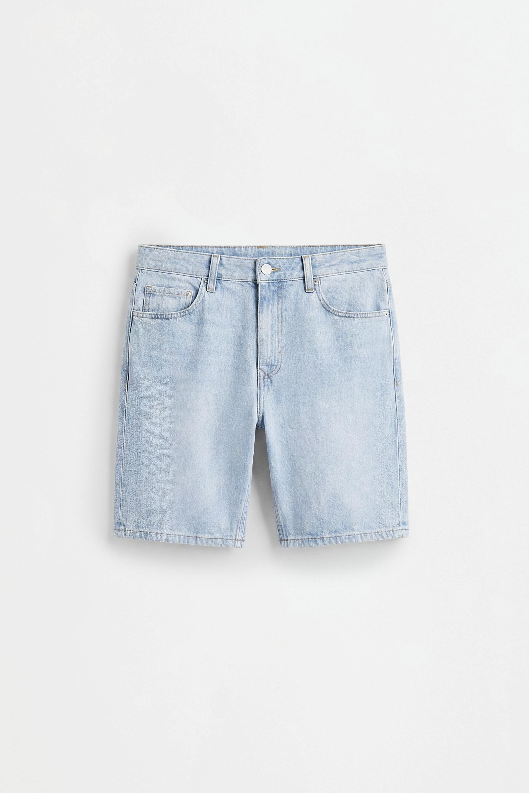 Regular fit denim Bermuda shorts — PALE BLUE