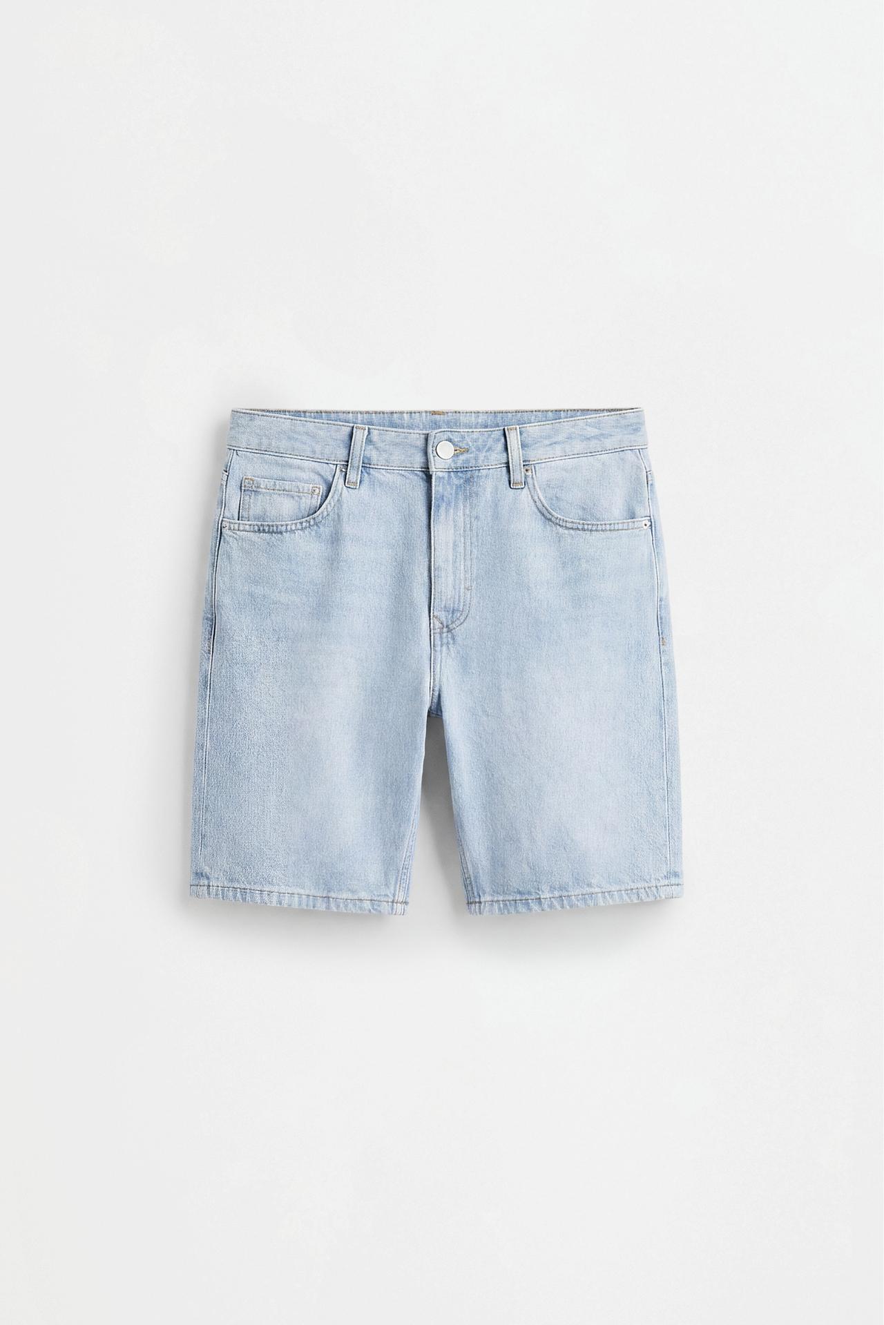 Regular fit denim Bermuda shorts — PALE BLUE