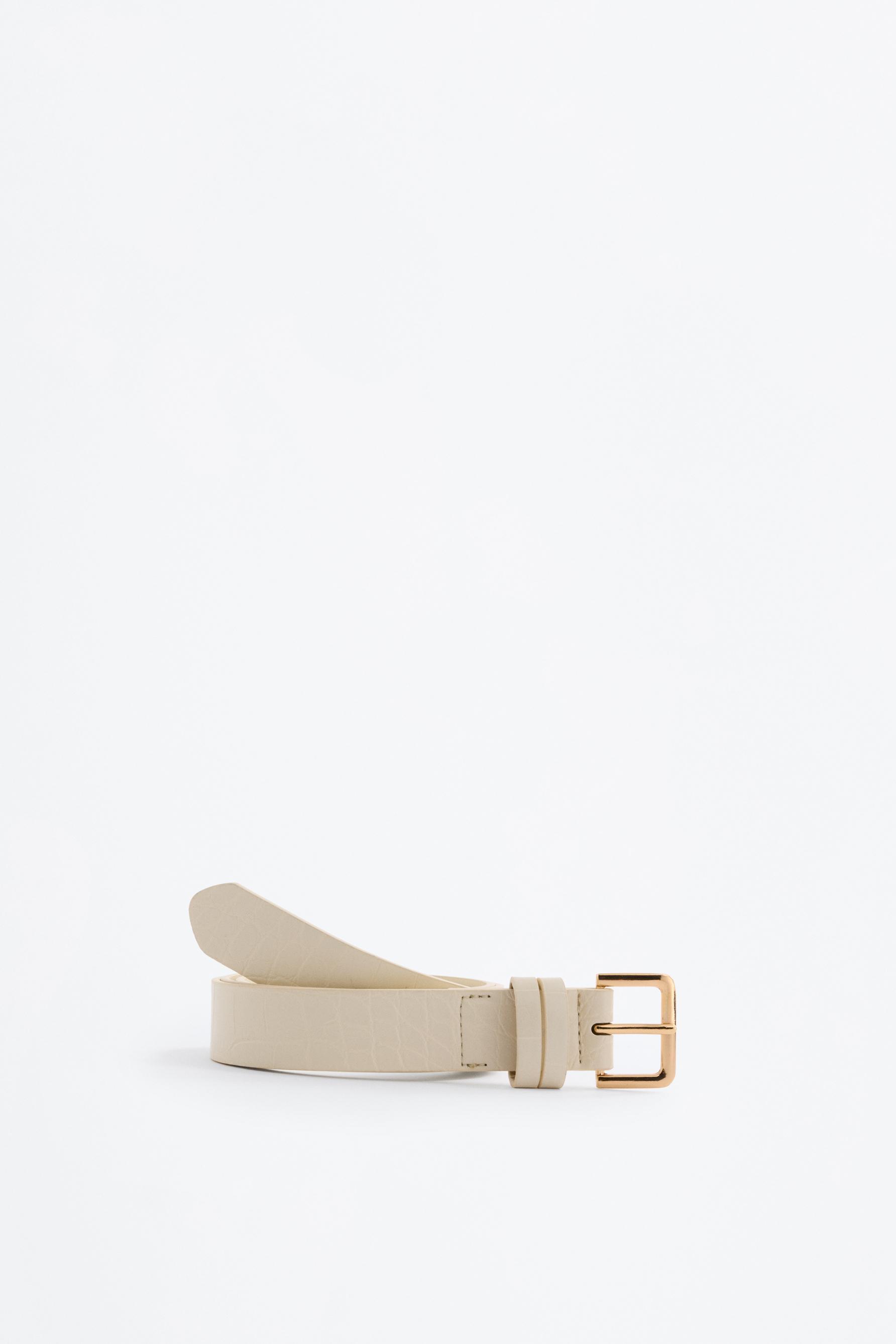 Crocodile belt — WHITE