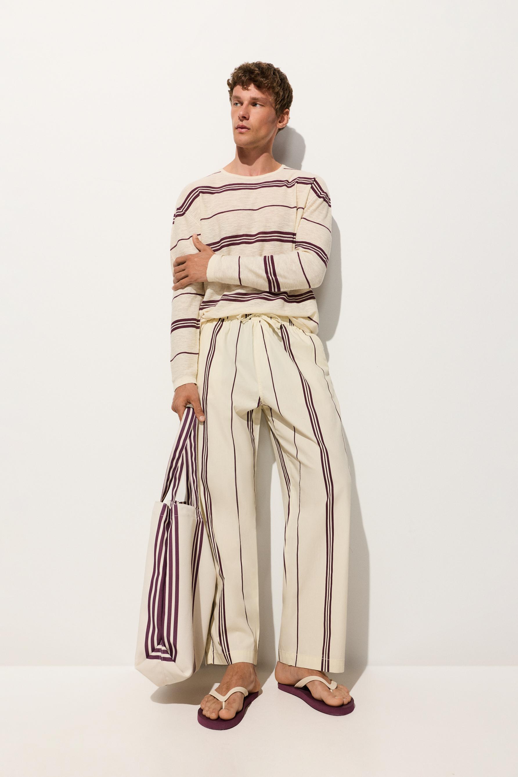 Stripes bath — BURGUNDY