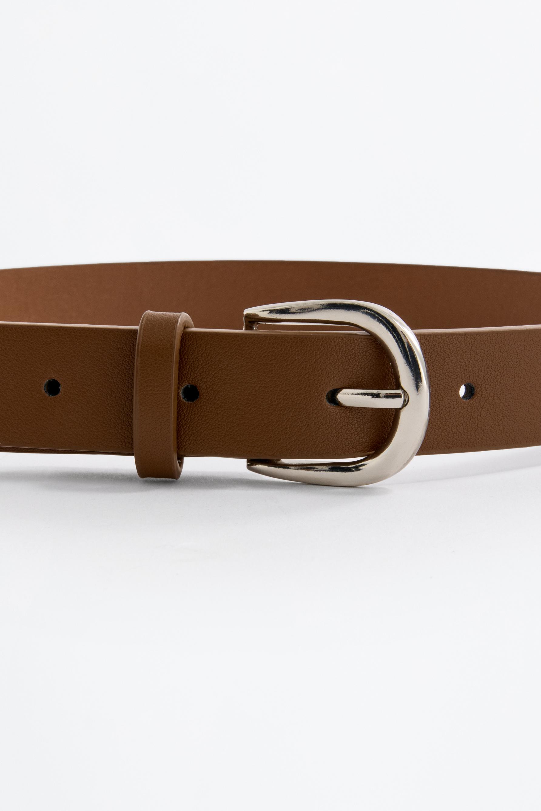 Leather effect belt — BROWN