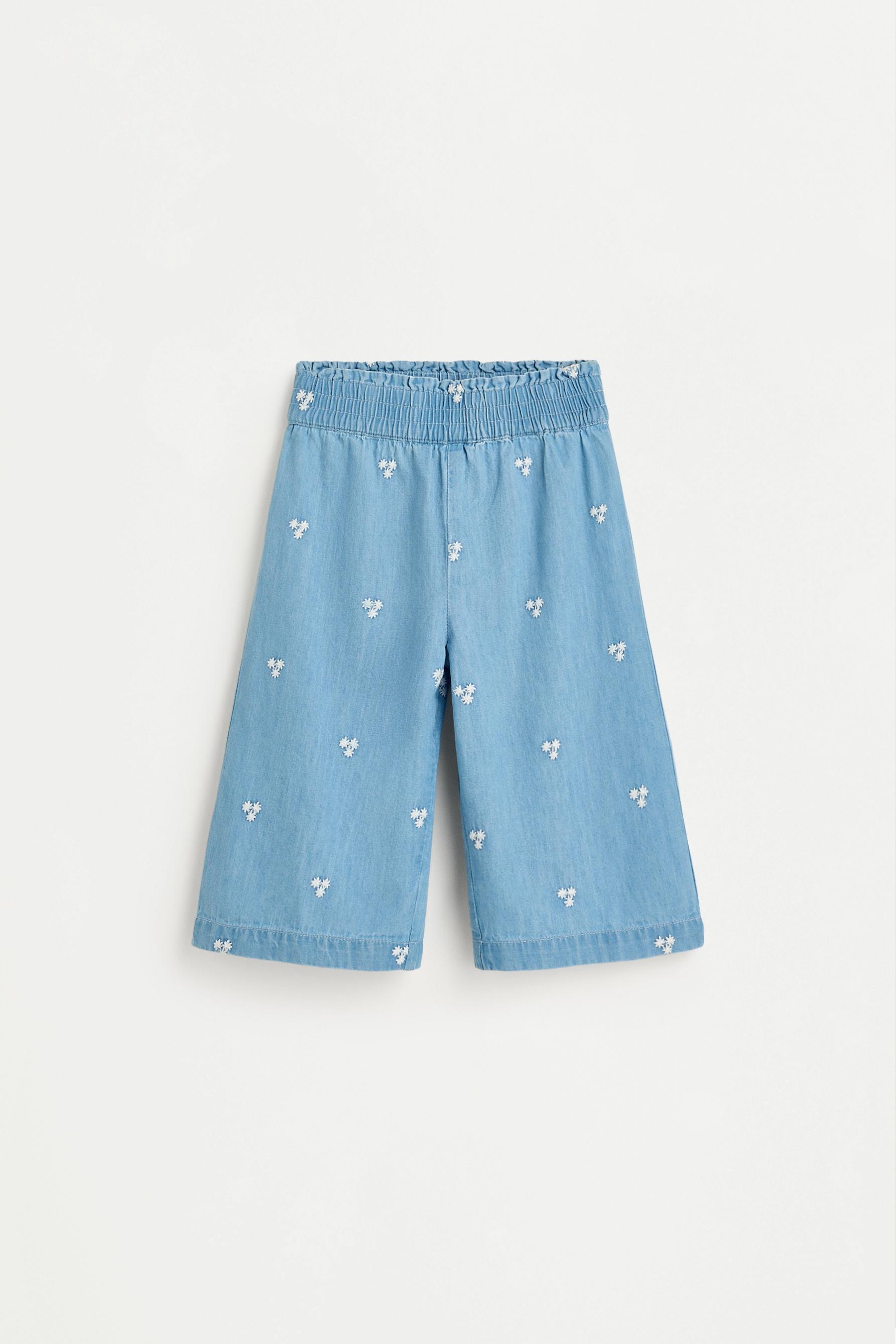 Embroidered denim trousers — PALE BLUE