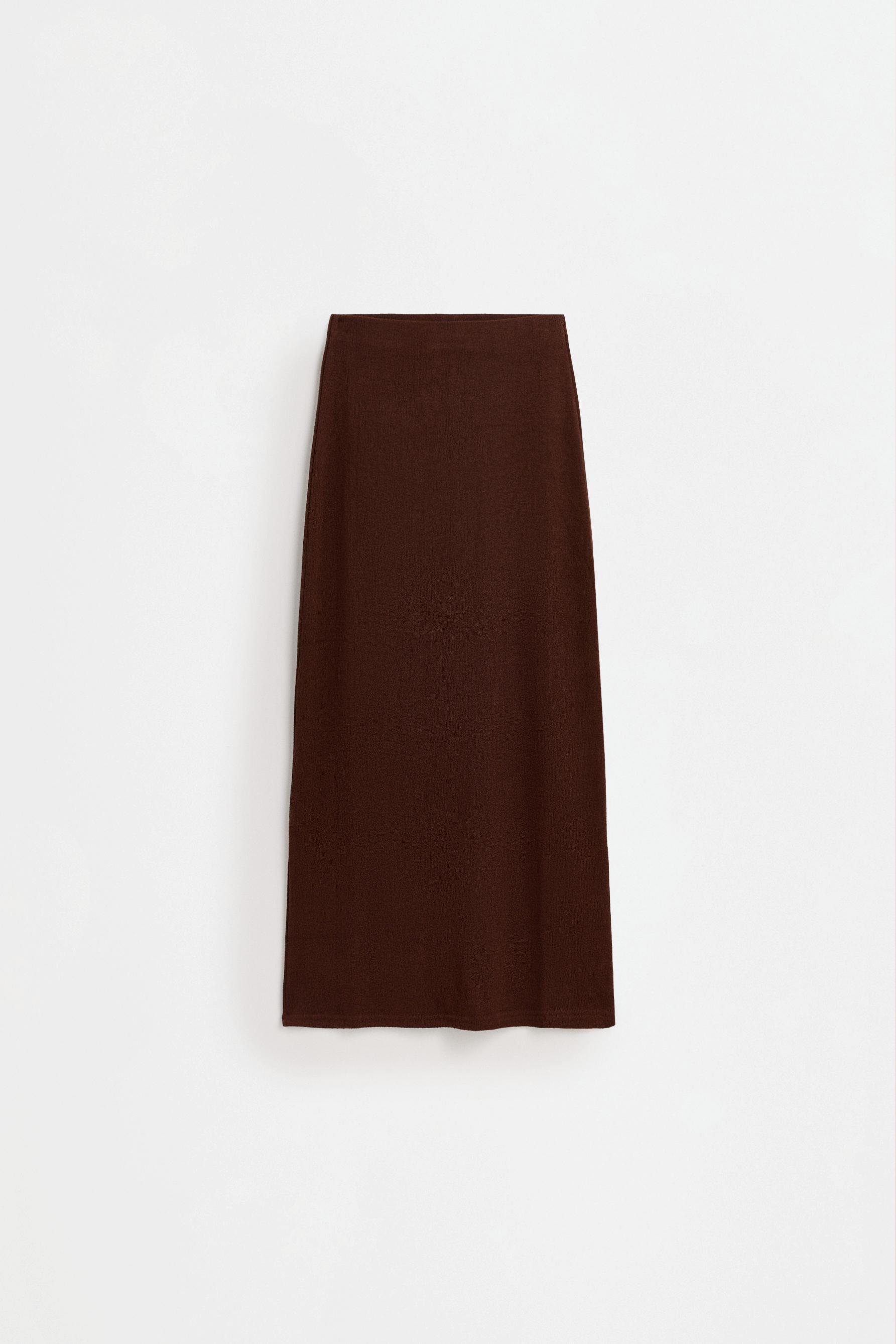 Rustic midi skirt — CHOCOLATE