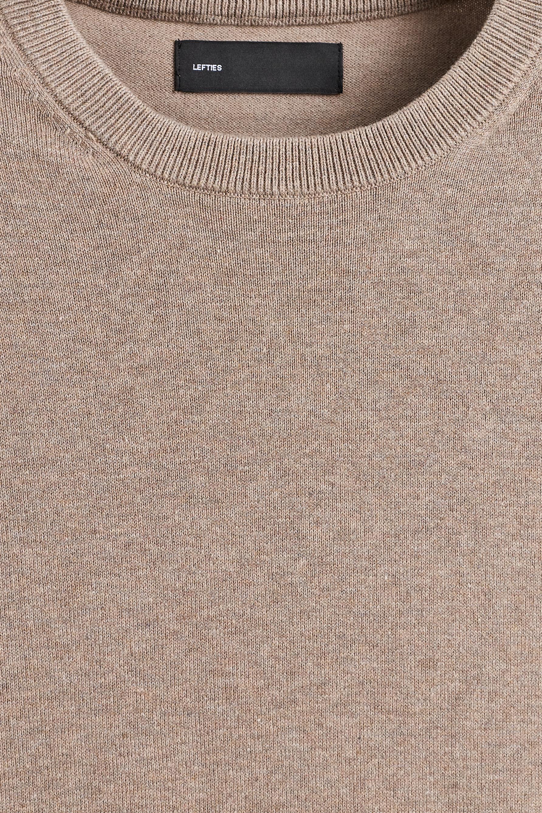 Basic round neck sweater — BEIGE MARL
