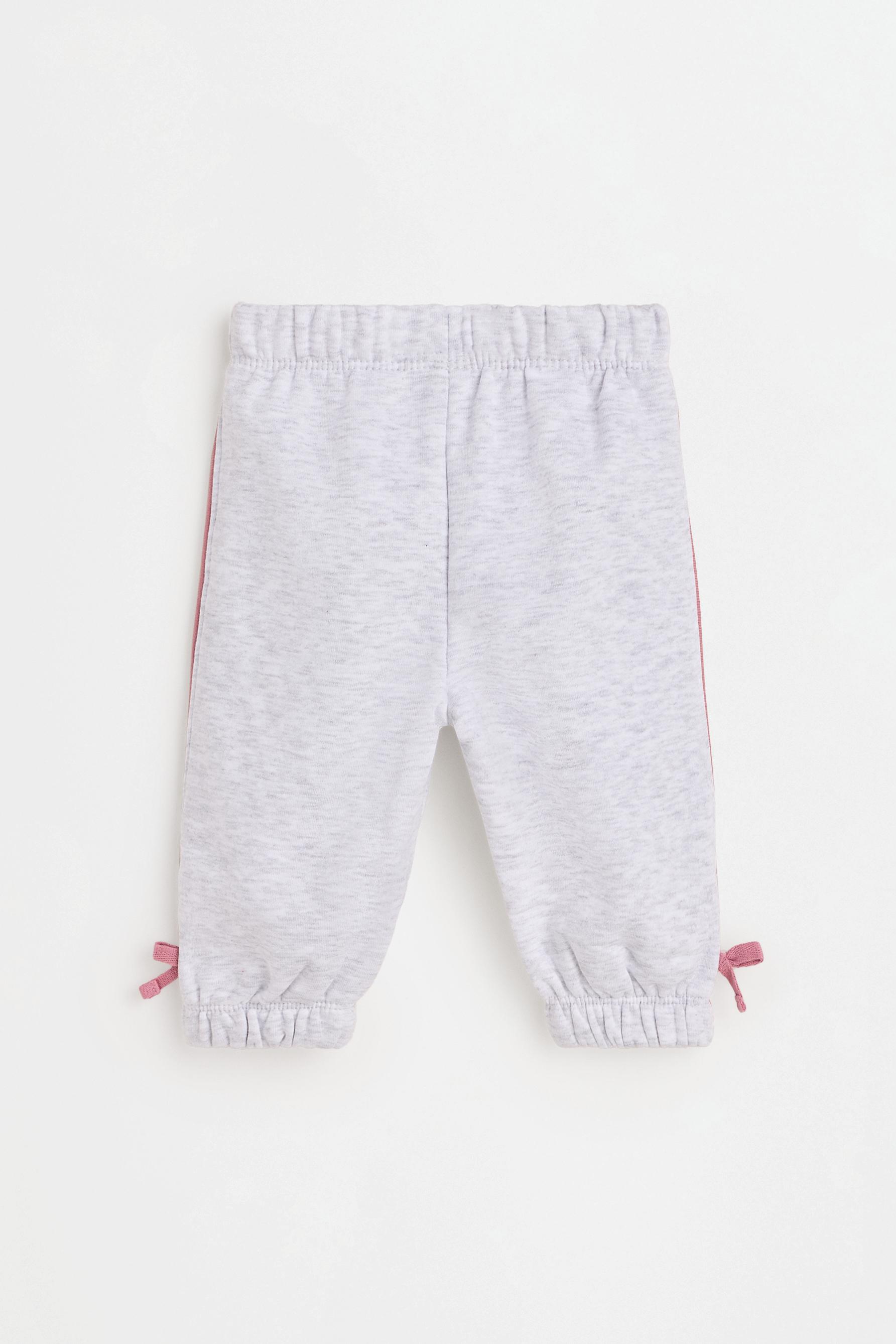 Polo sweatshirt and bow trousers set — GREY MARL