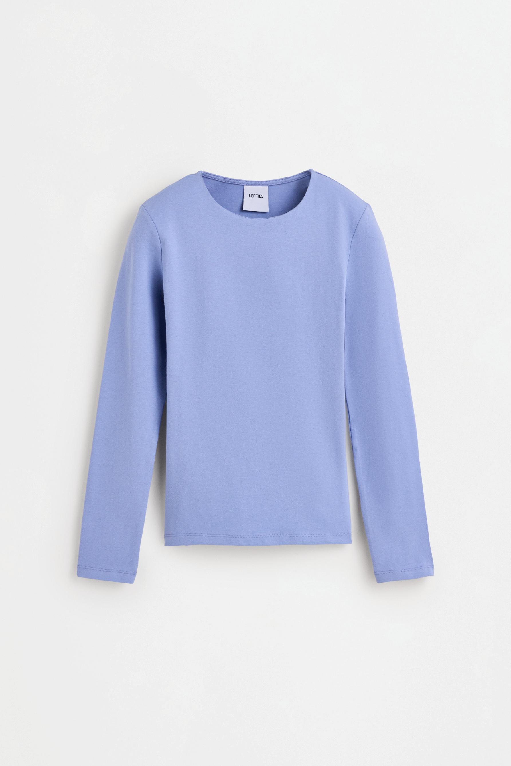 Round neck long sleeve T-shirt — PASTEL BLUE