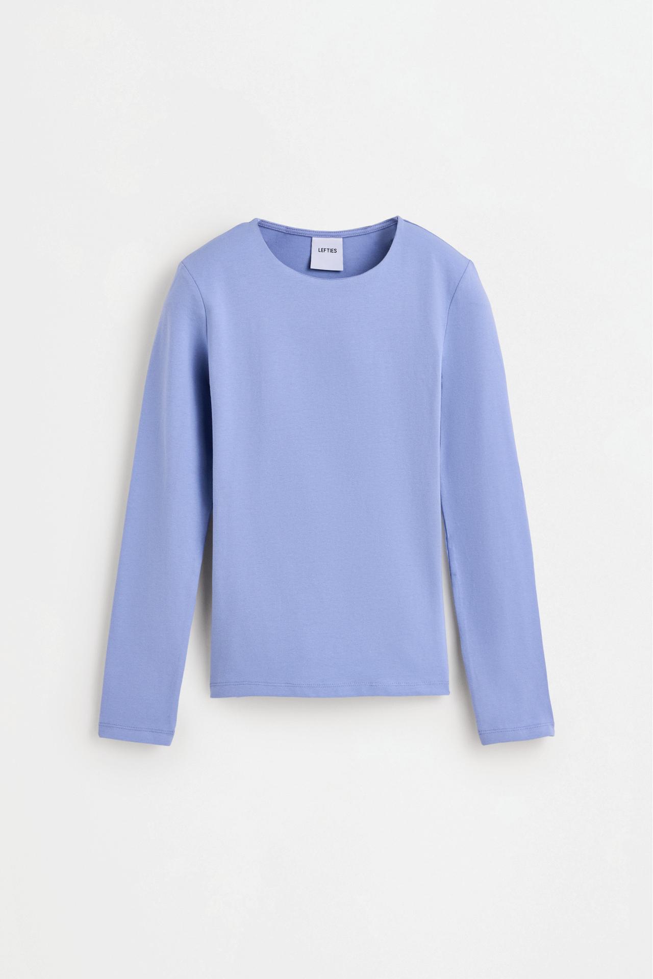Round neck long sleeve T-shirt — PASTEL BLUE