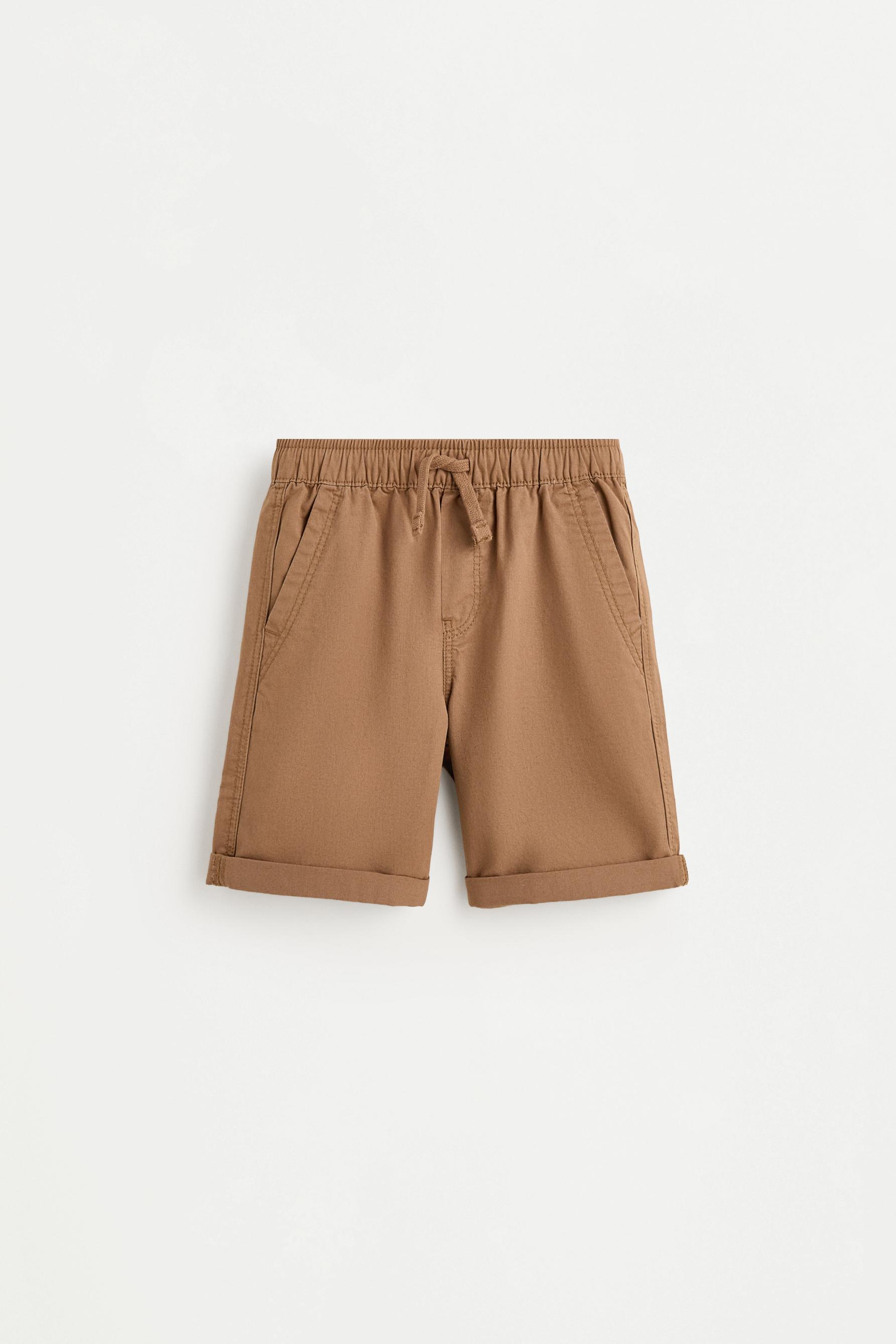 Bermuda jogger shorts — PALE BROWN