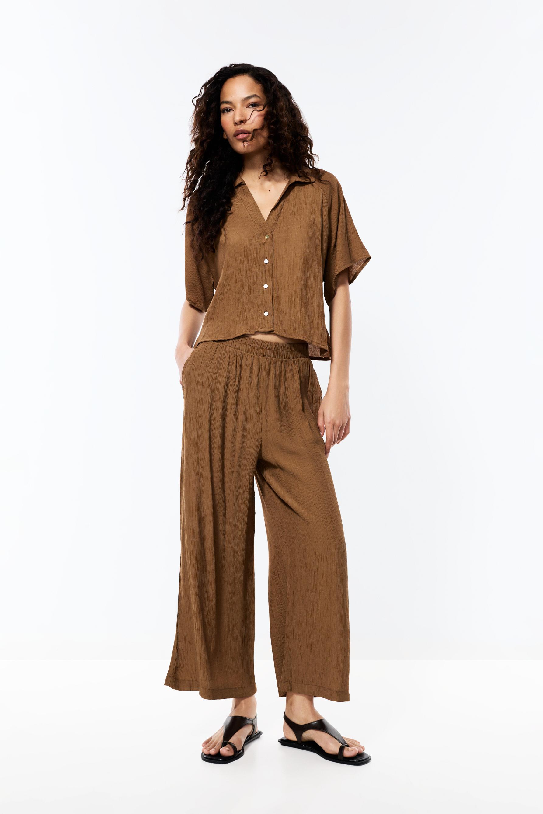 Pantalón culotte textura