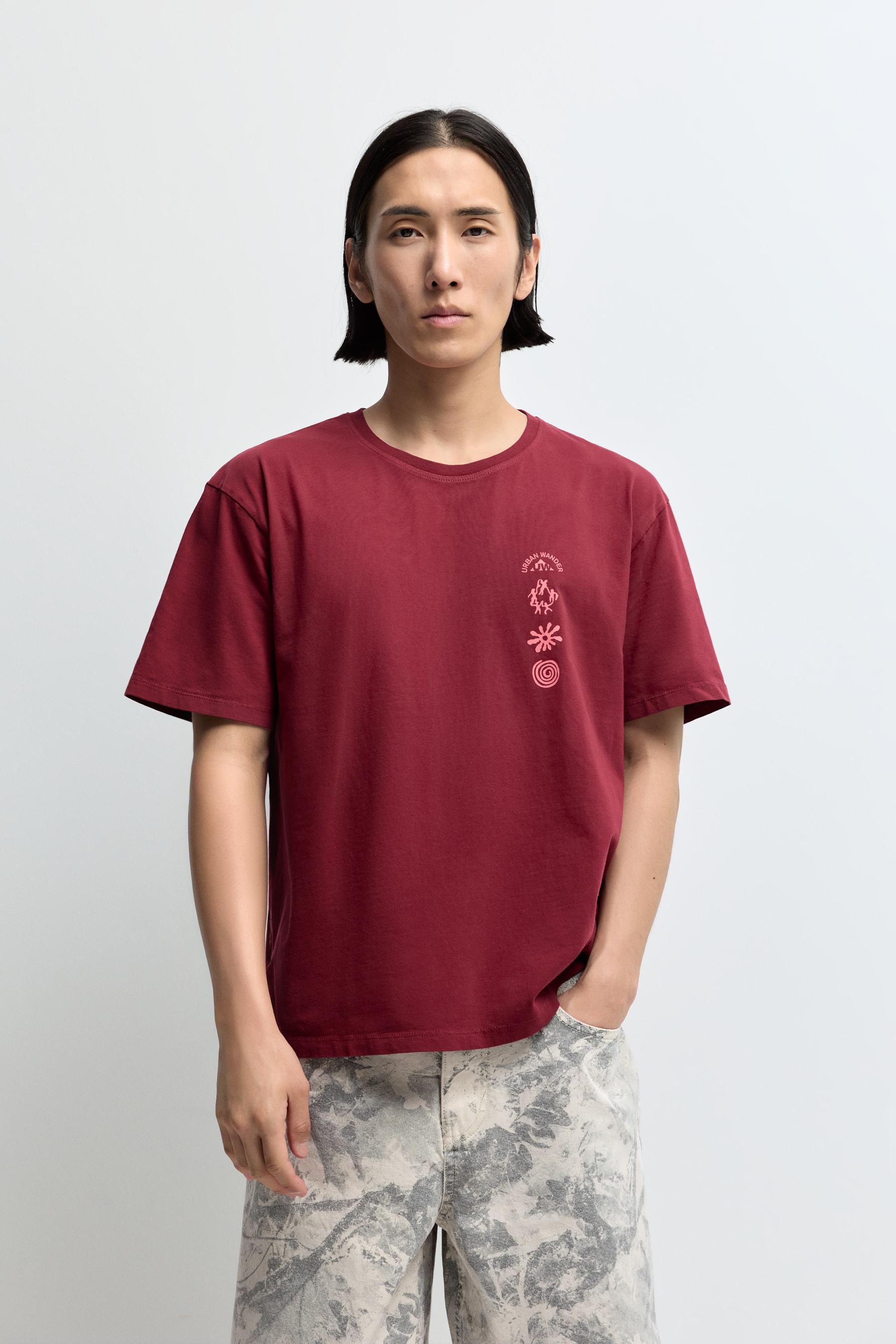 Printed T-shirt — BRIGHT RED