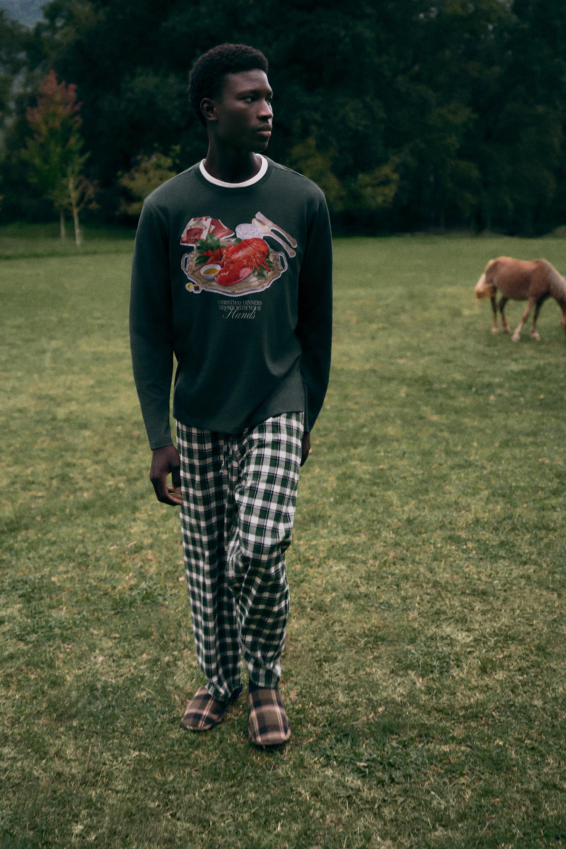 Pijama estampada franela