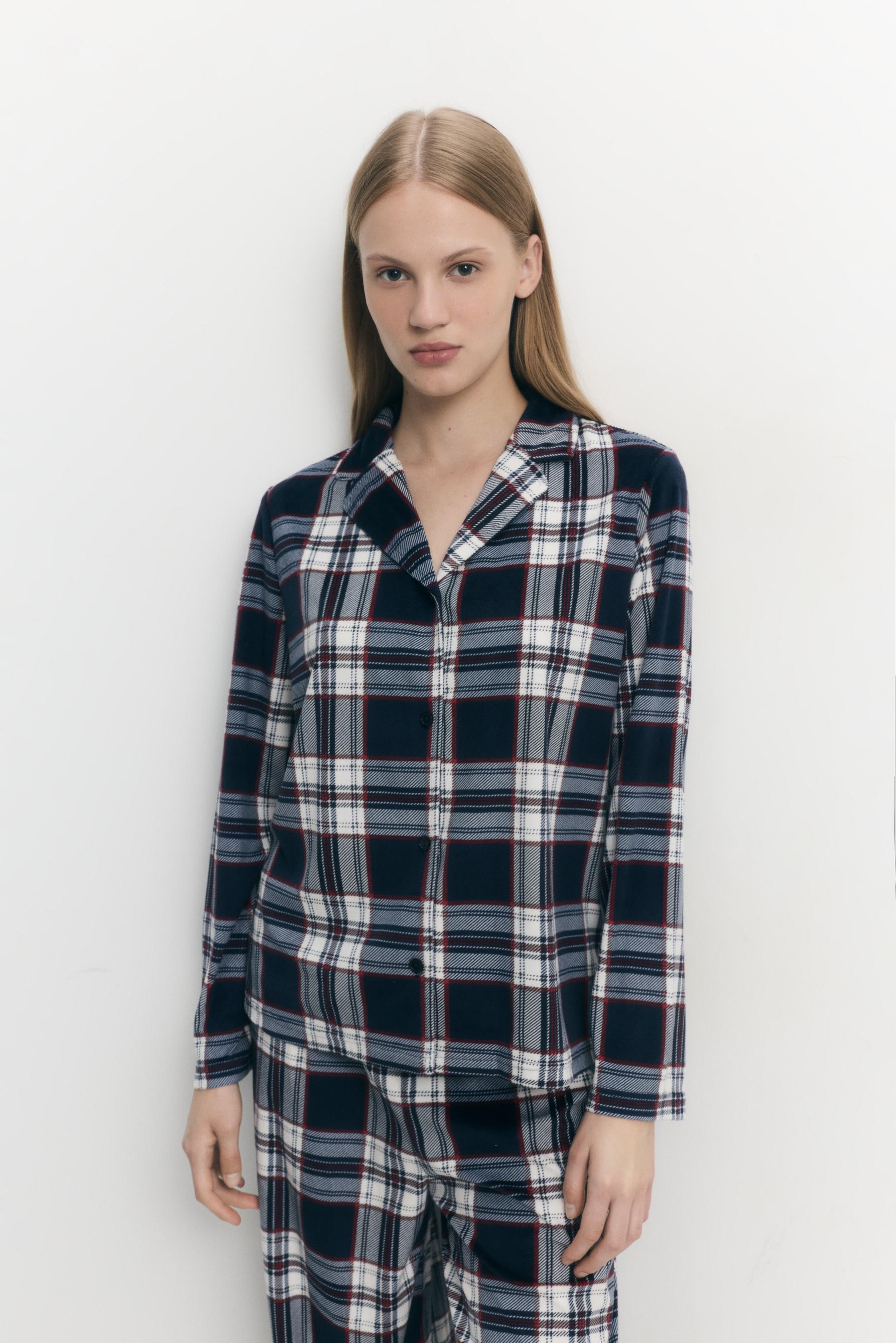 Mujer | Pijama familiar cuadros aterciopelado