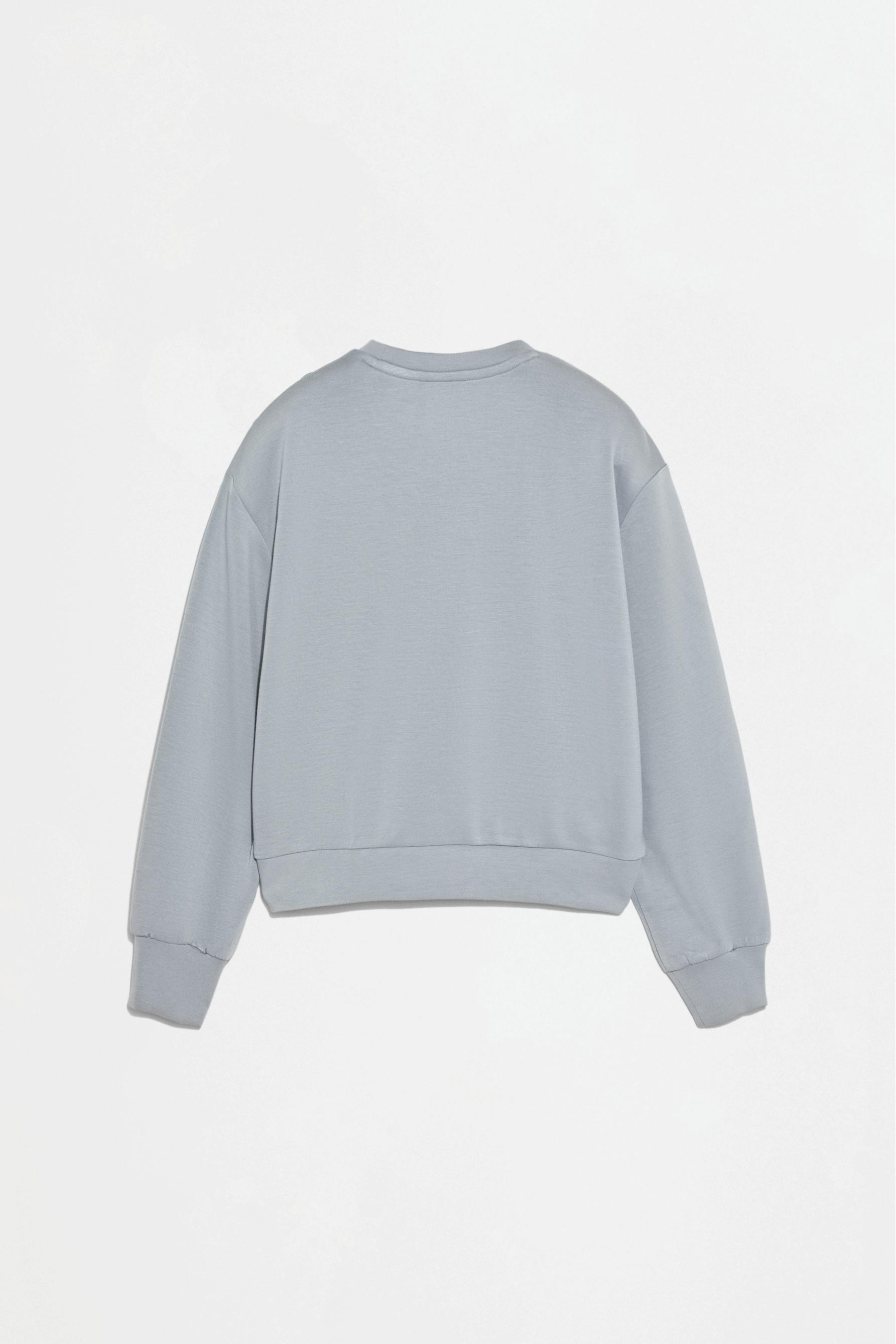 Viscose sweatshirt with buttons — SAGE GREEN