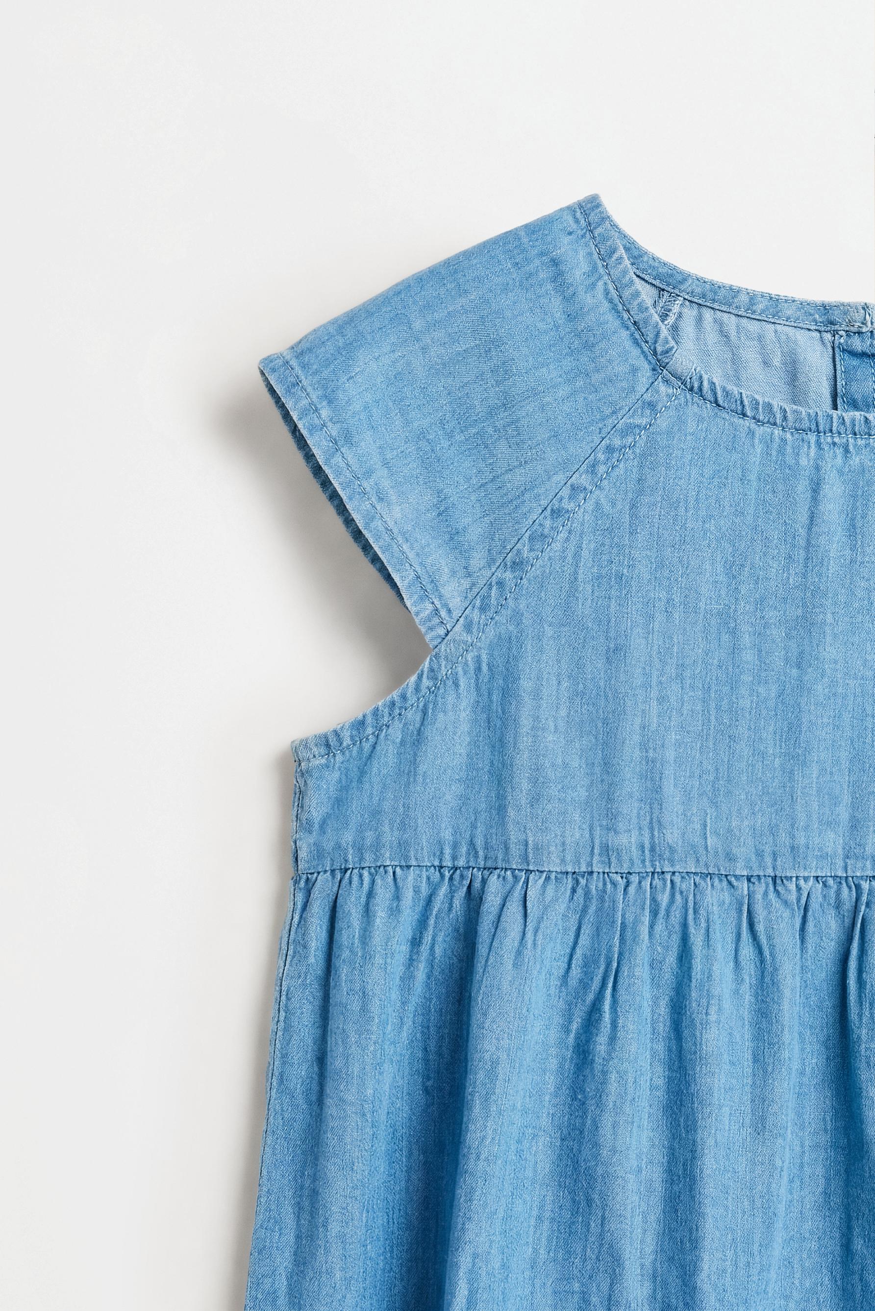 Ruffled denim dress — PALE BLUE